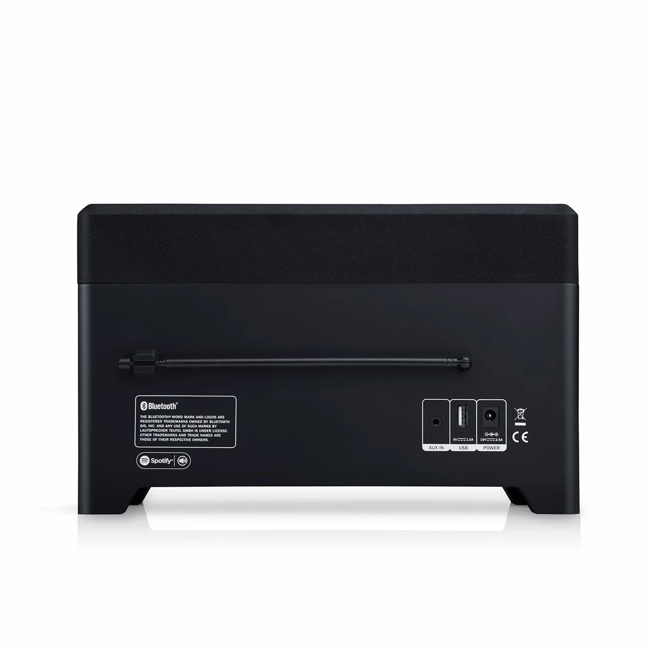 Teufel RADIO 3SIXTY Altoparlante Bluetooth con Radio Digitale Premium DAB+, 360° Suono e Subwoofer, Radio Internet, Funzione Power Bank - Nero