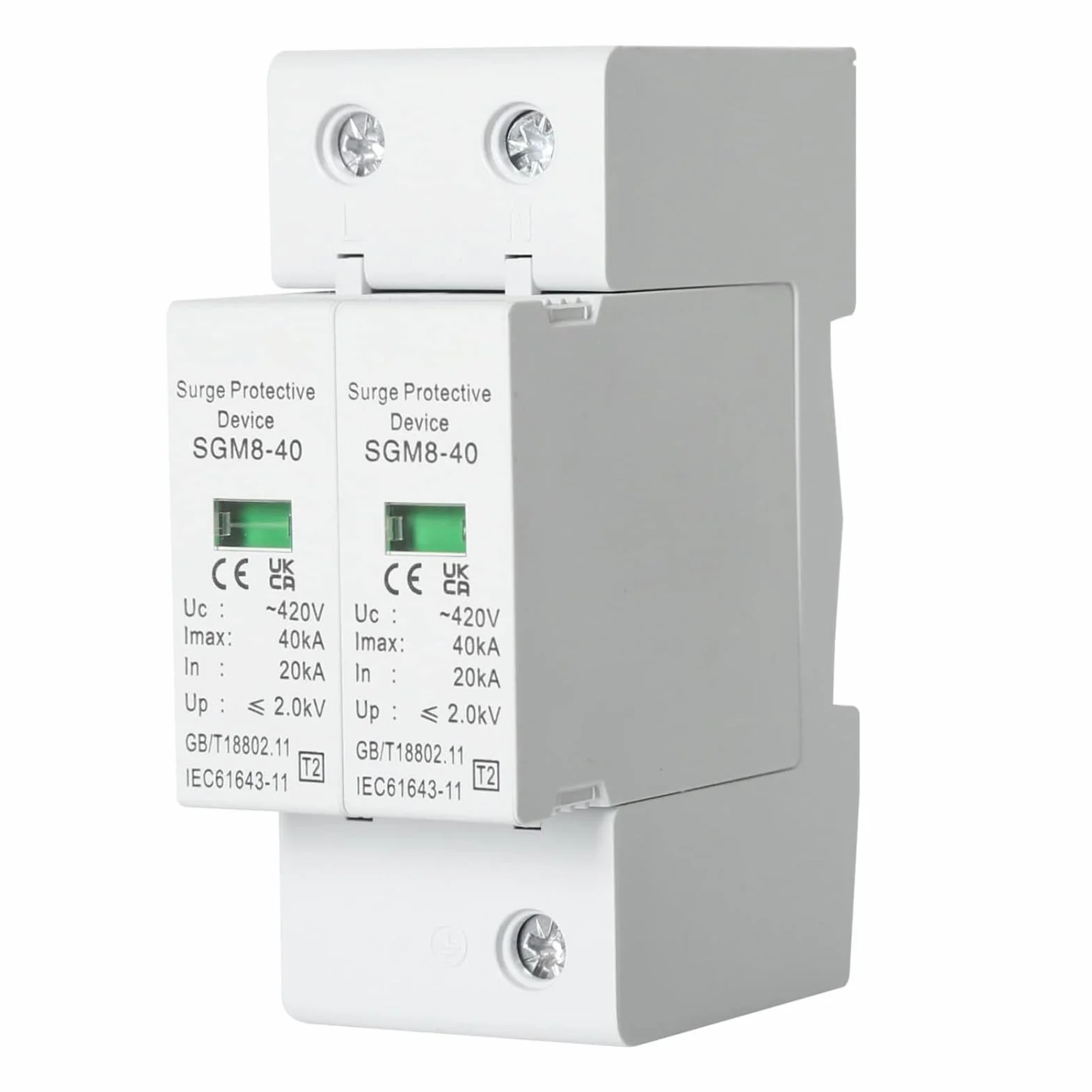 DEWIN Scaricatore di Sovratensione 220V 2P 40kA AC 420V Dispositivo di Protezione Contro le Sovratensioni