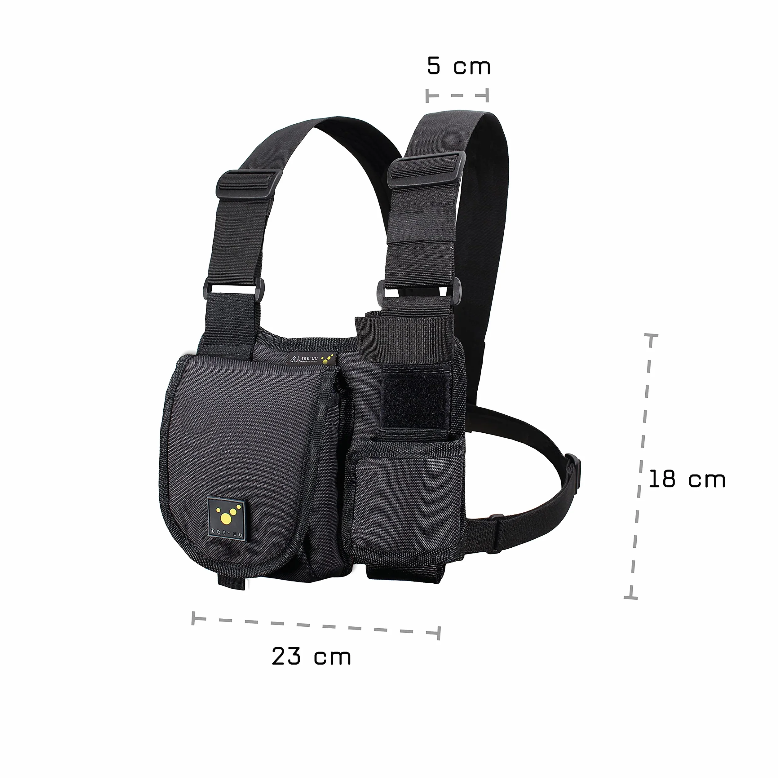 Tee-Uu CHEST MOLLE Nero Imbottitura Traspirante Scomparto Rimovibile