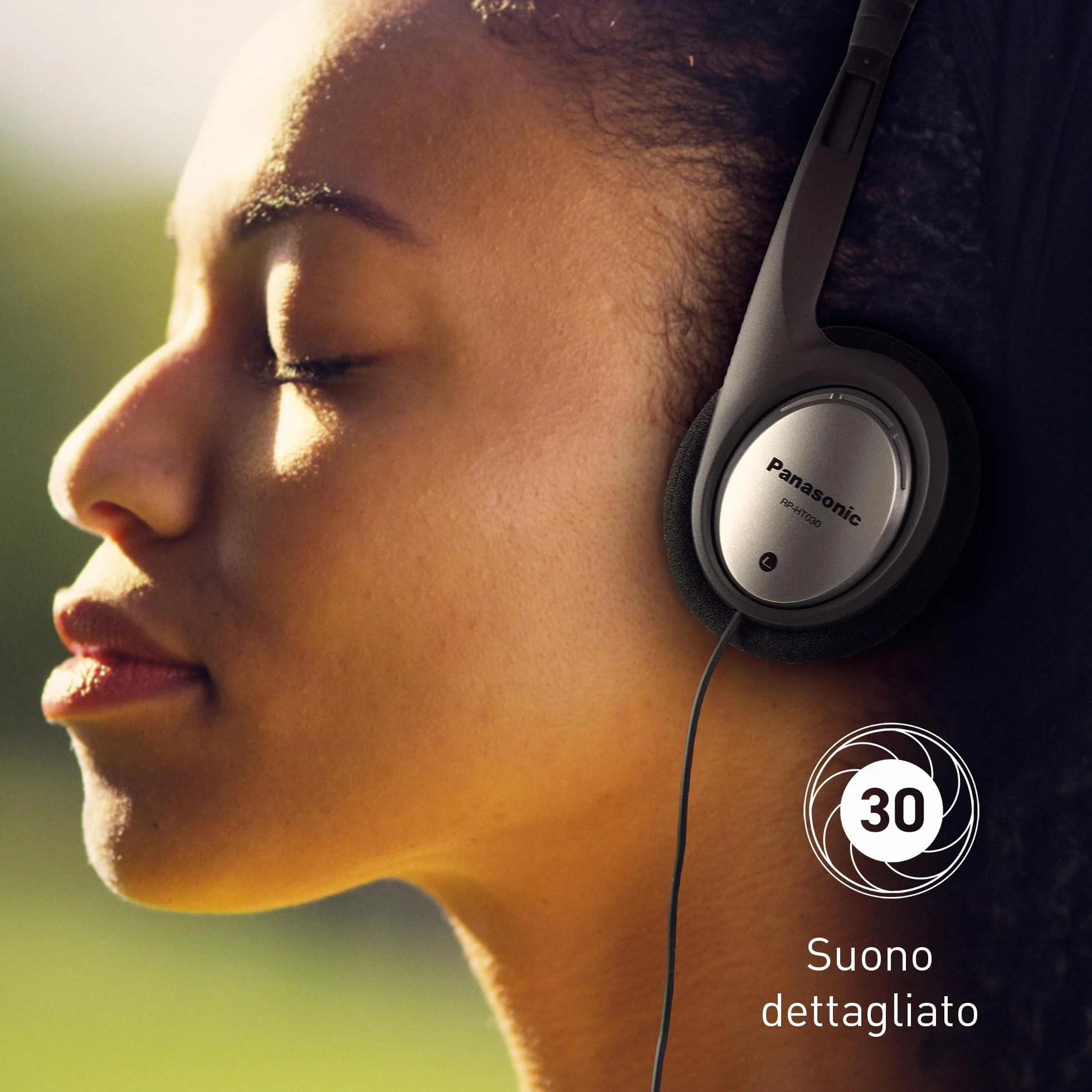 Panasonic HT030 Cuffie con Filo Ergonomiche Pieghevoli, Cavo 1,2 m, Argento