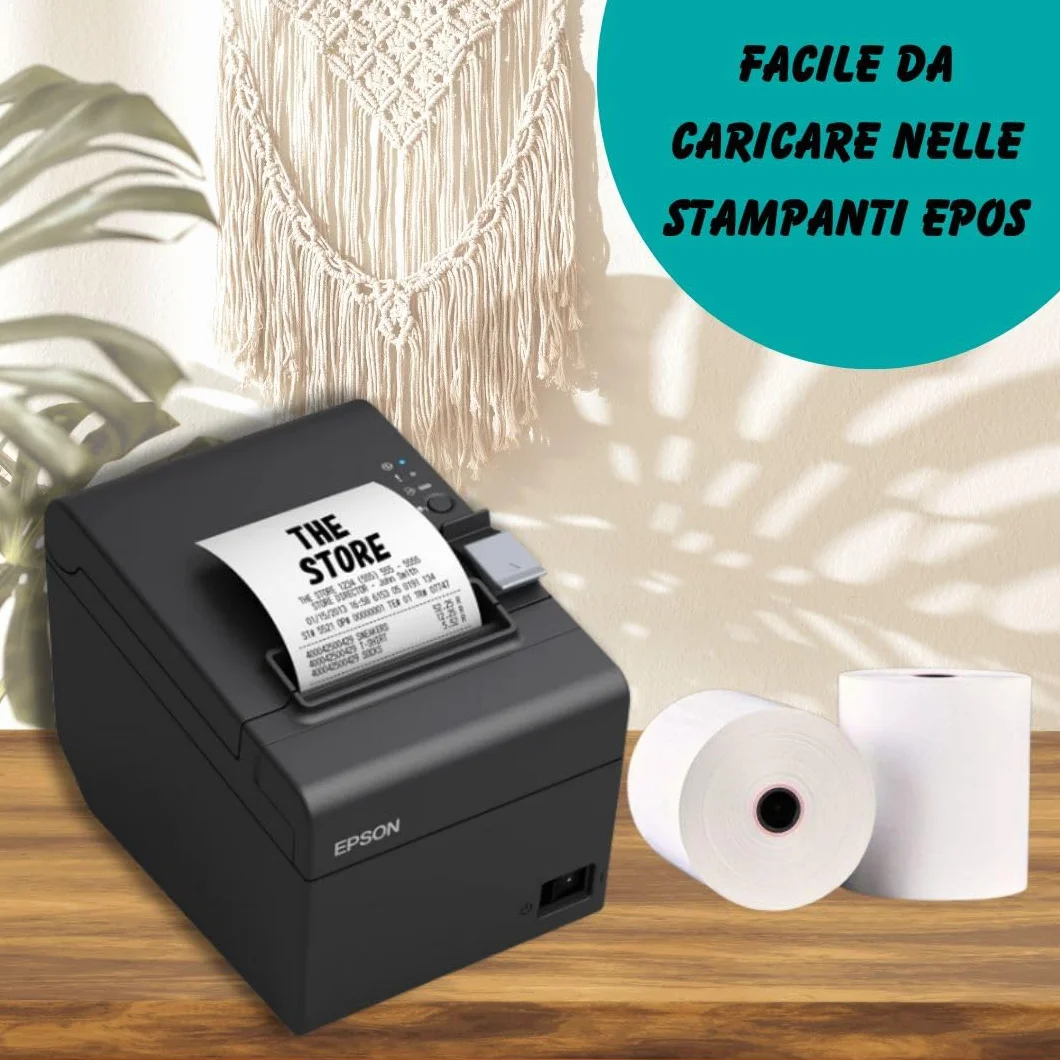 Double Dragon Rullo di ricevuta termica 80 x 80 mm per stampante EPOS Terminale POS Registratore di cassa Pacco da 20