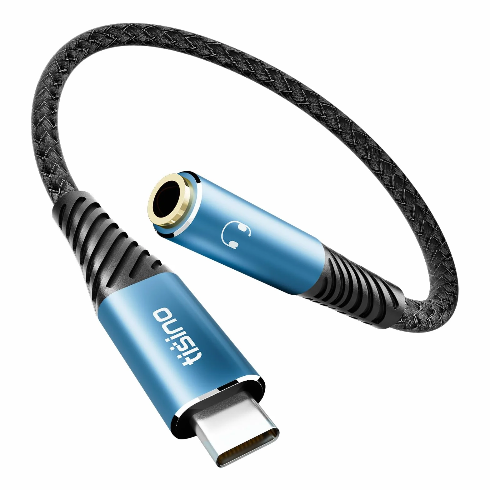 Tisino Adattatore da USB C a jack per cuffie TRS 3,5 mm (1 m) cavo USB C AUX femmina 384 kHz/32 bit per iPhone 16/15 Samsung S20/S20 Ultra Pixel 4/4XL