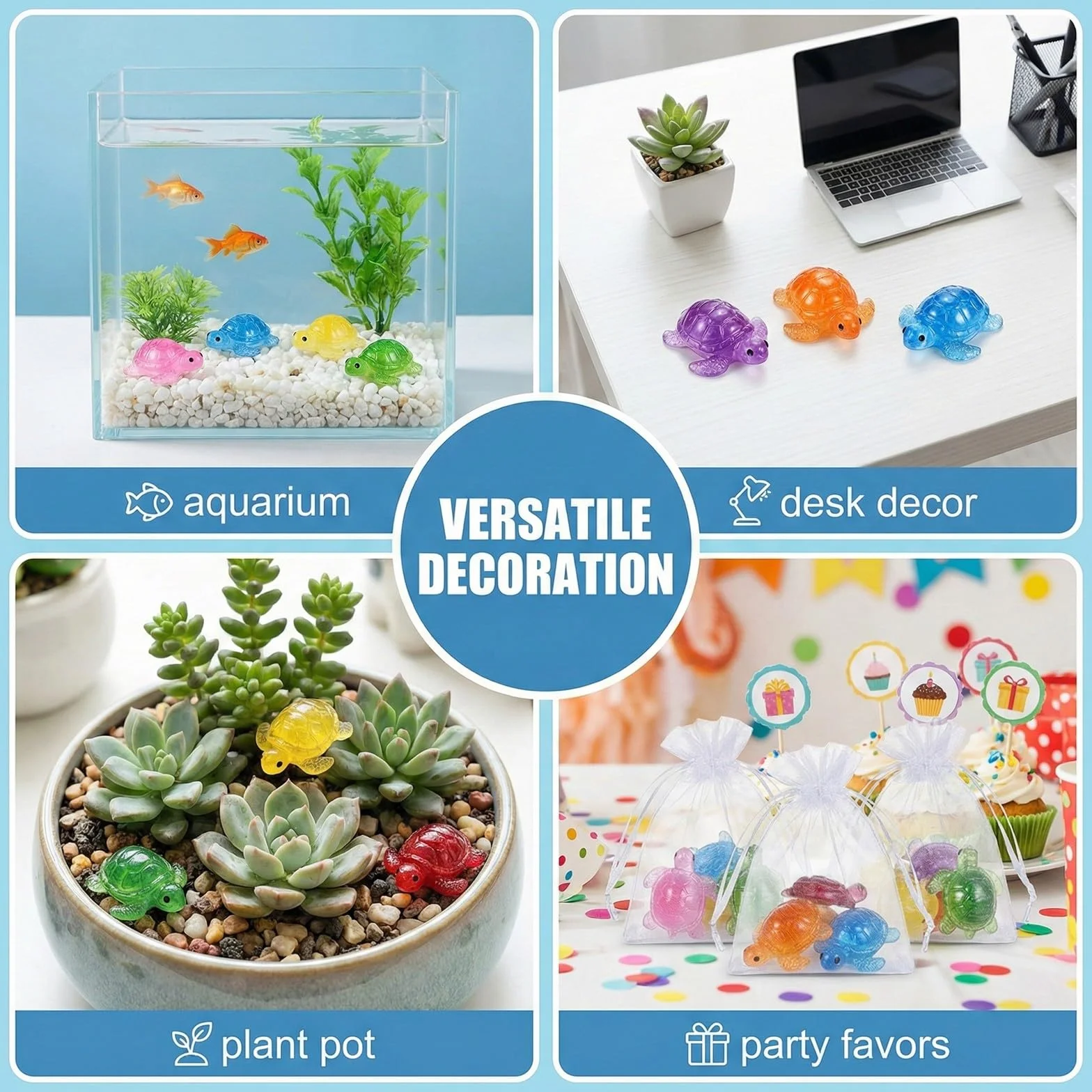 30 Pezzi Mini Tartarughe Luminose in Resina Statuette 3D a Forma di Tartaruga Mini per Fai da Te Micro Paesaggio Giardino Decorazione Vaso e Acquario