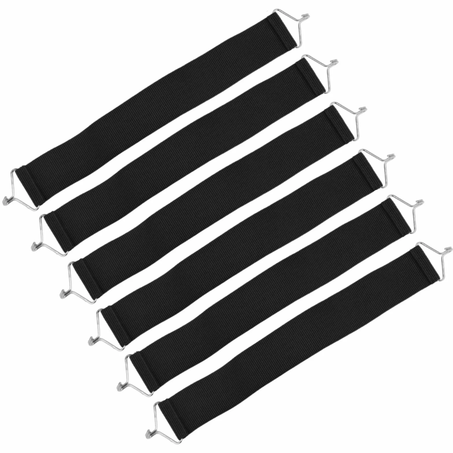 Oniissy Gravity - Cinghie elastiche di ricambio per sedia a sdraio, con ganci in metallo, confezione da 6 pezzi, in tessuto ispessito, rinforzate, anti-rottura, colore nero