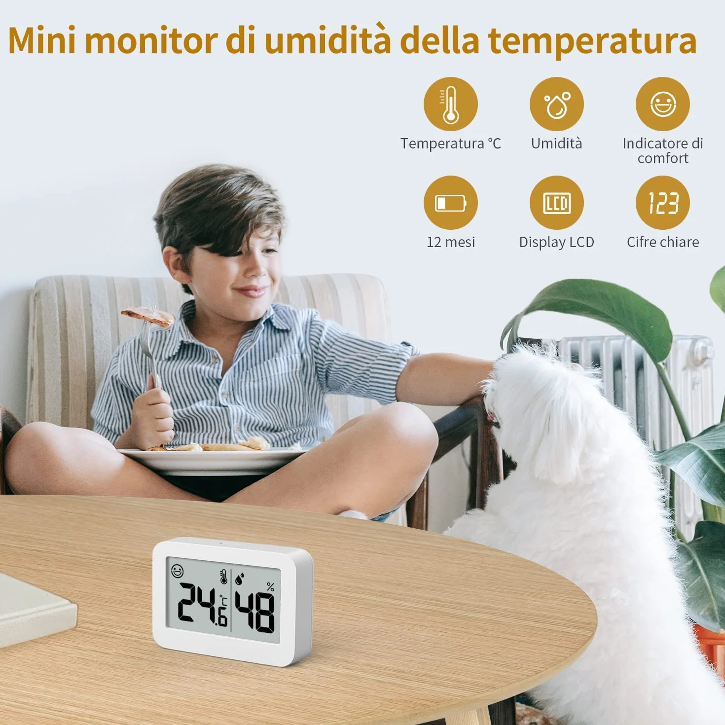 DOOMAY 2-Pack Mini Igrometri per Interni, Misuratore di Umidità Digitale con Temperatura Celsius