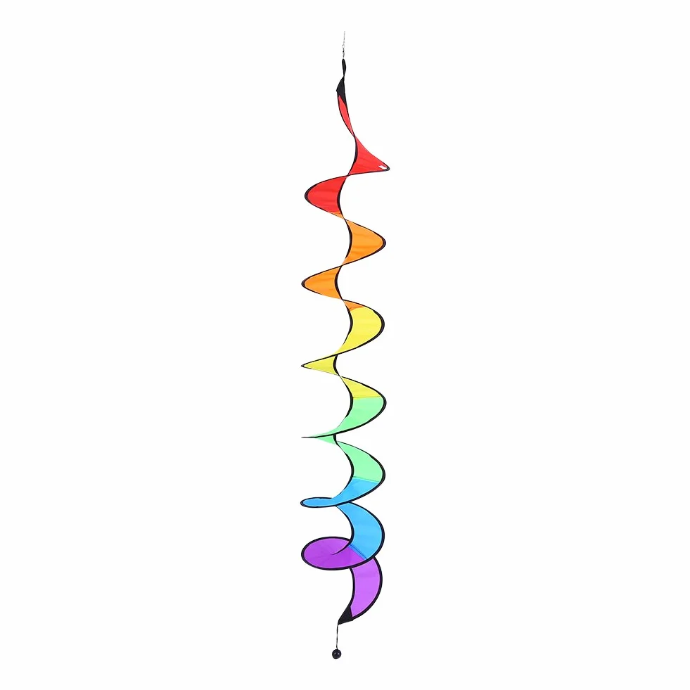 Girandola pieghevole a spirale per tenda, giardino, cortile, decorazione accattivante in tessuto di nylon resistente, rotazione automatica, comoda da trasportare in campeggio e picnic