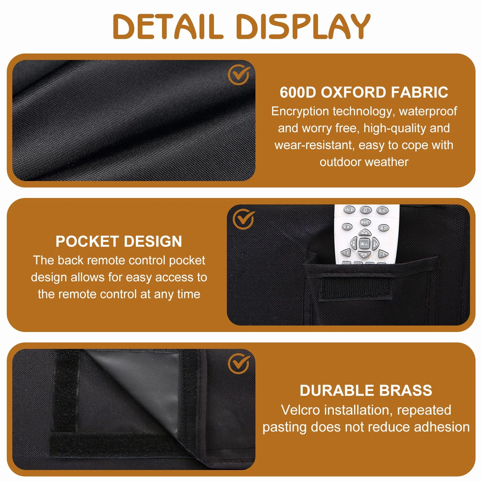 Copertura per TV esterno 40-42 pollici Oxford 600D impermeabile antipolvere resistente intemperie