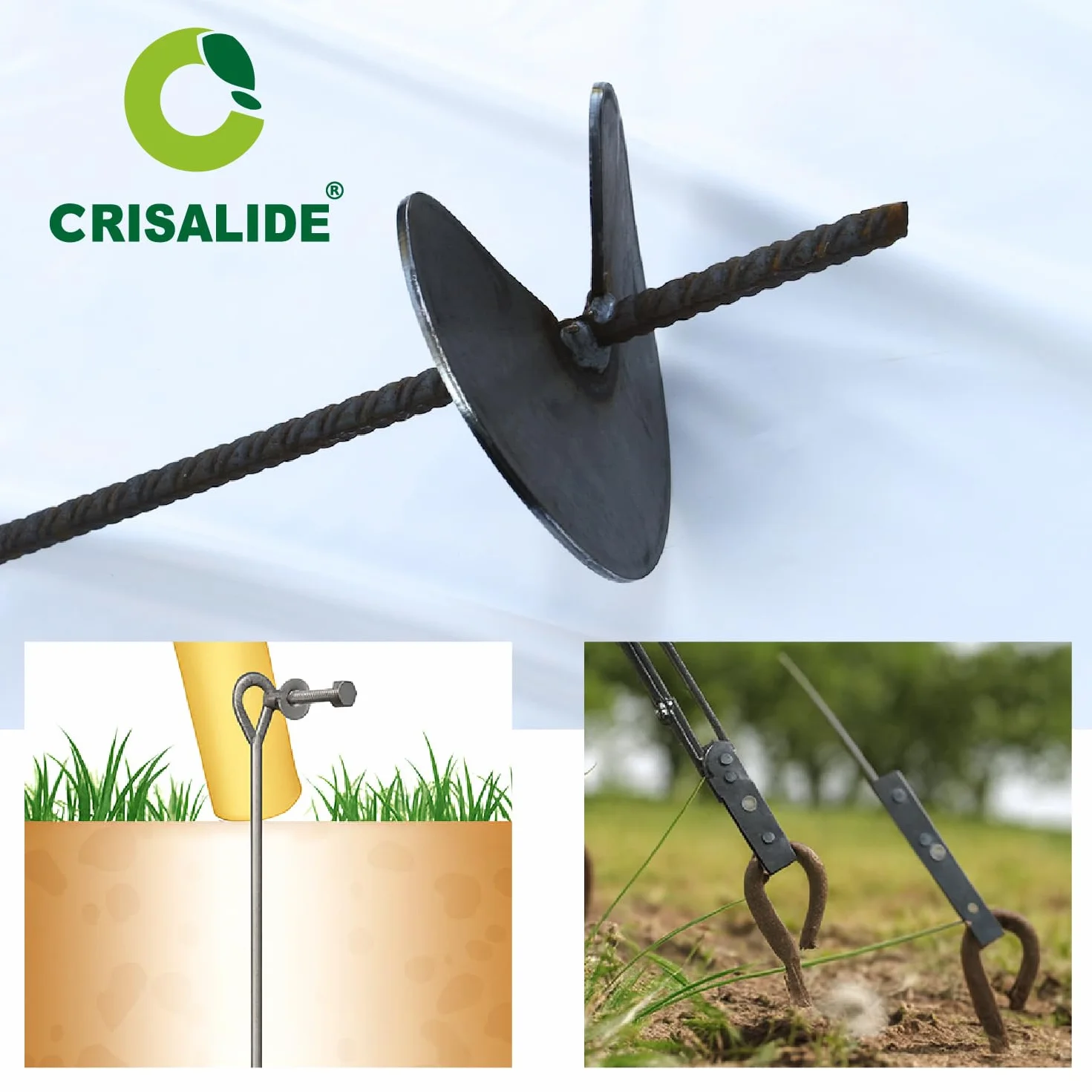 Crisalide® – Trivella in Ferro per Vigneti e Ancoraggi Tirafili | Lunghezza 90 cm | Pala Ø 15 cm | Ideale per Terreni Agricoli, Orti e Giardinaggio