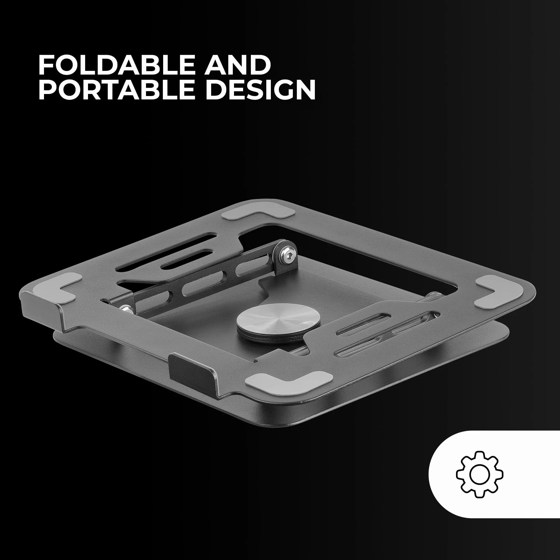 MARSGAMING MA-RSN Supporto per Laptop e Tablet 17" Regolazione Altezza Inclinazione Rotazione 360º Stand Acciaio Nero