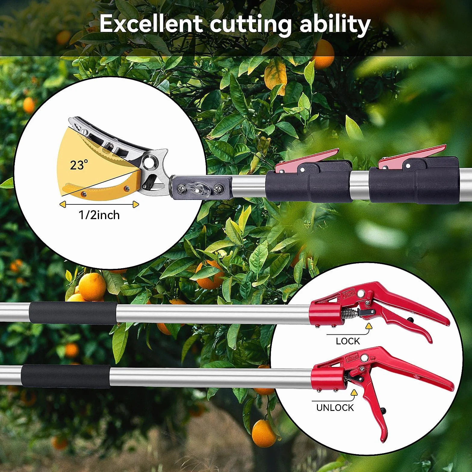 FLORA GUARD forbici telescopiche 1,4-3,05 m denti SK5 3D cesoie per frutta giardino