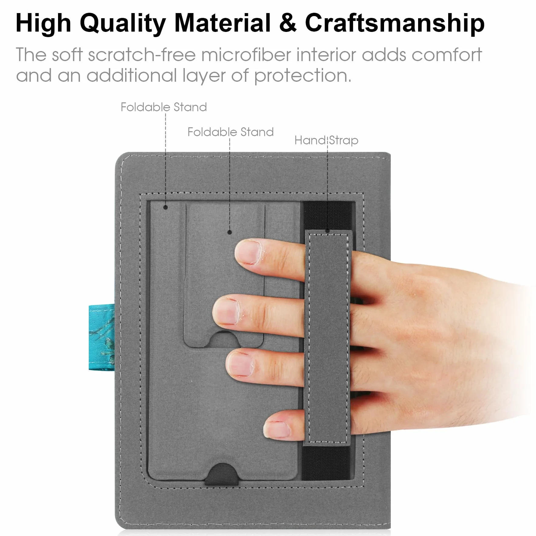 HoYiXi Custodia Universale per eReader 6.8" 7" Compatibile Kindle Paperwhite Colorsoft Kobo PocketBook Tolino Sony con Stand Fiore