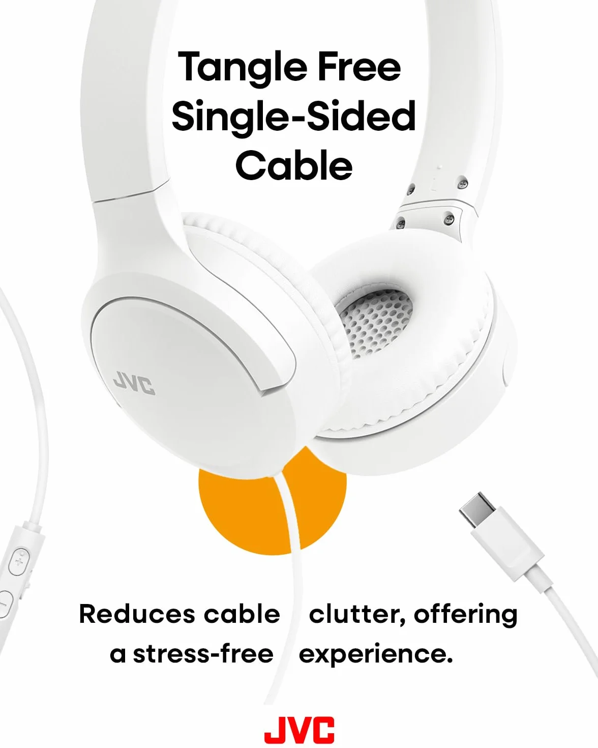 JVC HA-S33UC-W Cuffie on-ear USB-C pieghevoli Bianco