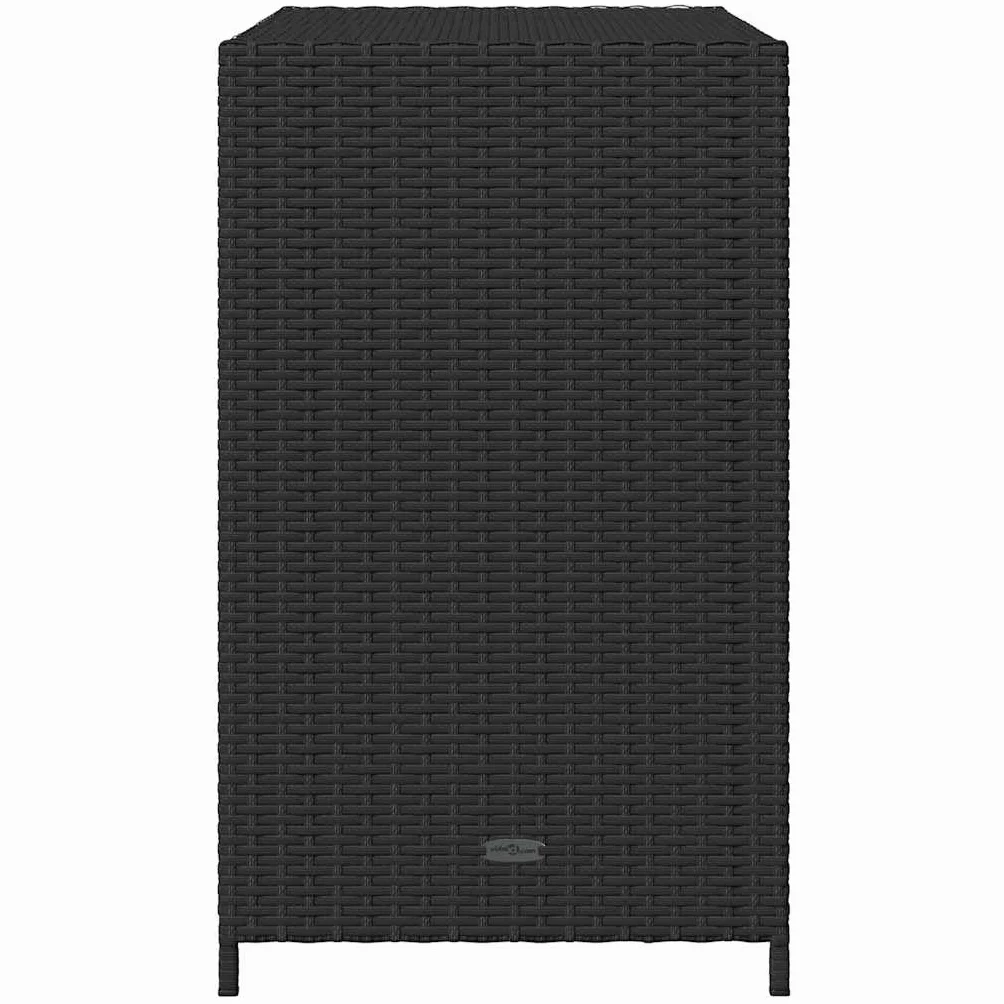 Generico Armadietto Portaoggetti da Giardino Polyrattan Nero 83x45x76 cm