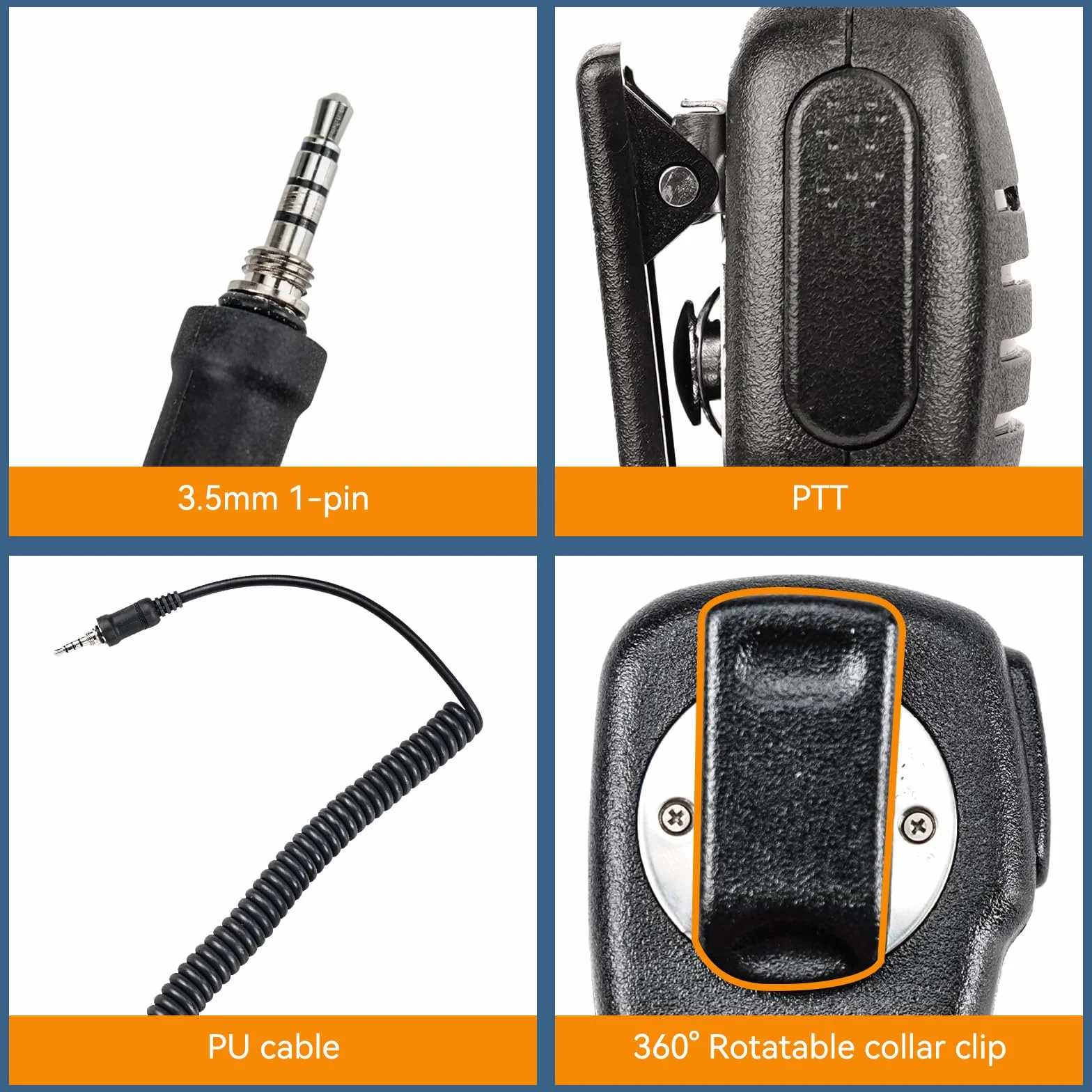 Retevis Altoparlante 1 Polo 3,5 mm Compatibile RM01 RT55 RA26 Marine Walkie Talkie