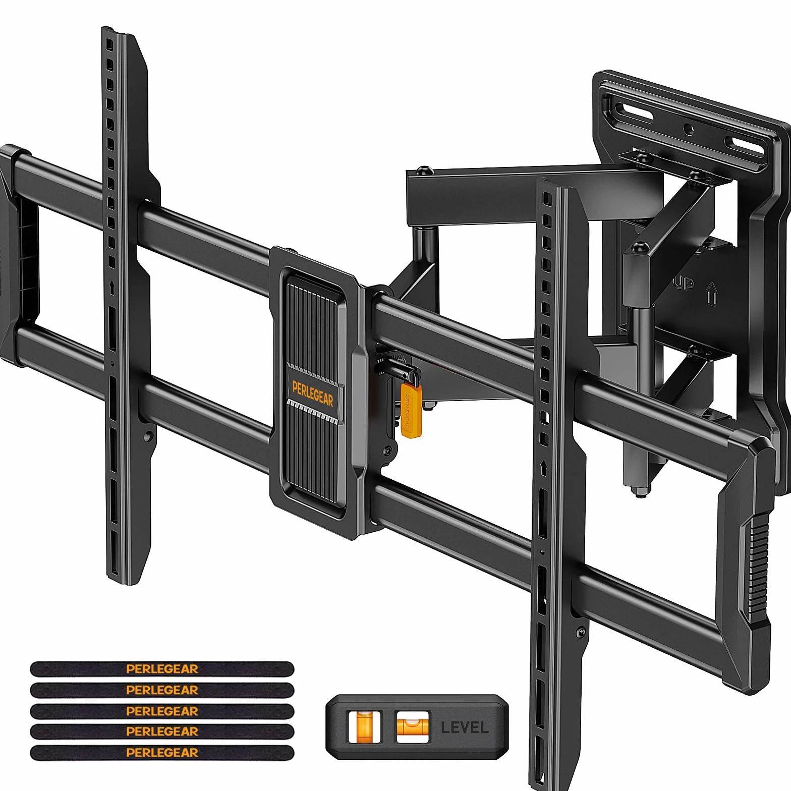 Perlegear Supporto TV Parete a Movimento Completo per Schermi 42-86 Pollici Fino a 60 kg, Staffa TV Inclinabile Estensibile, Max VESA 600x400 mm