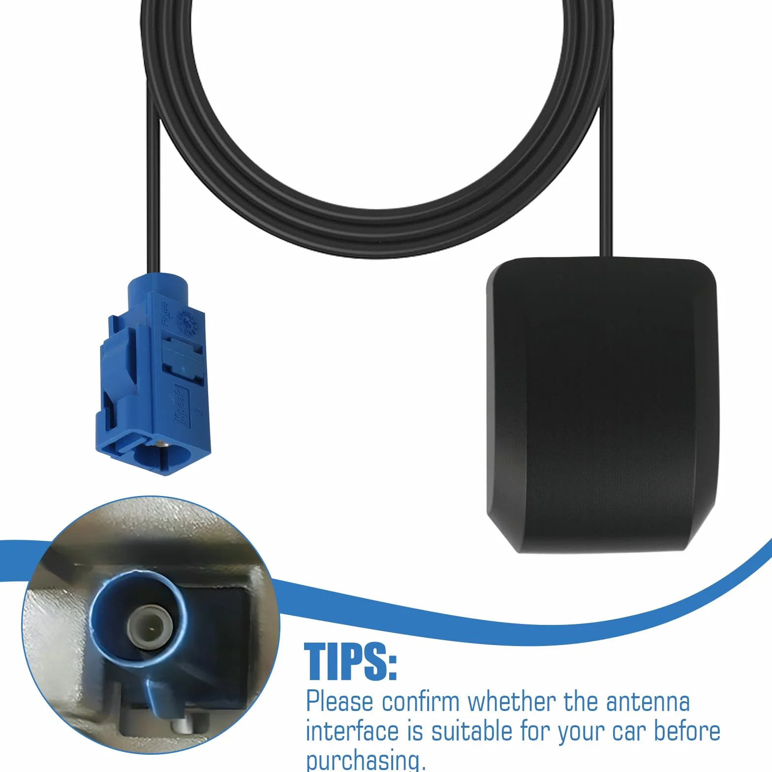 Antenna GPS Attiva per Auto con Connettore Fakra C, Impermeabile, Cavo 3m