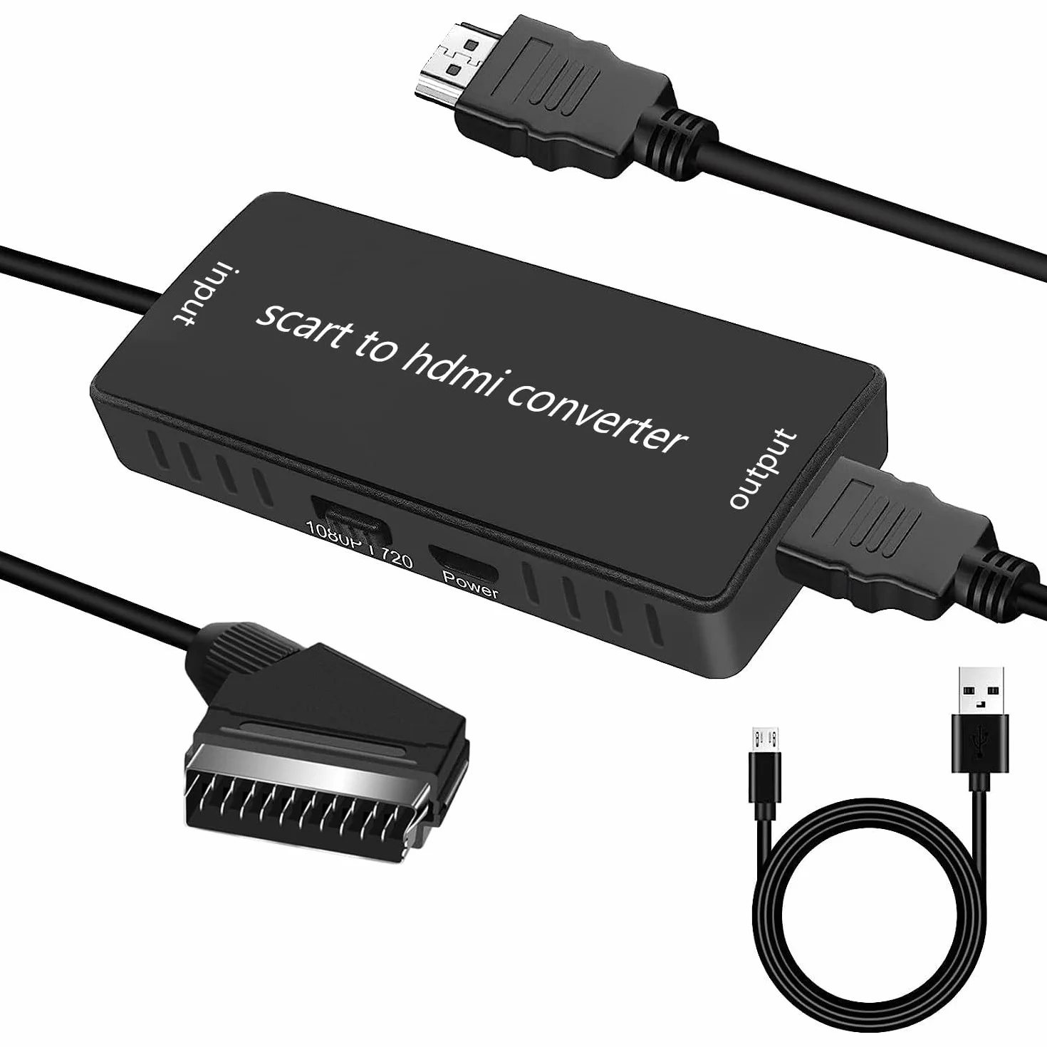 Adattatore SCART a HDMI per TV Convertitore 1080p HDTV Compatibile Sky DVD STB