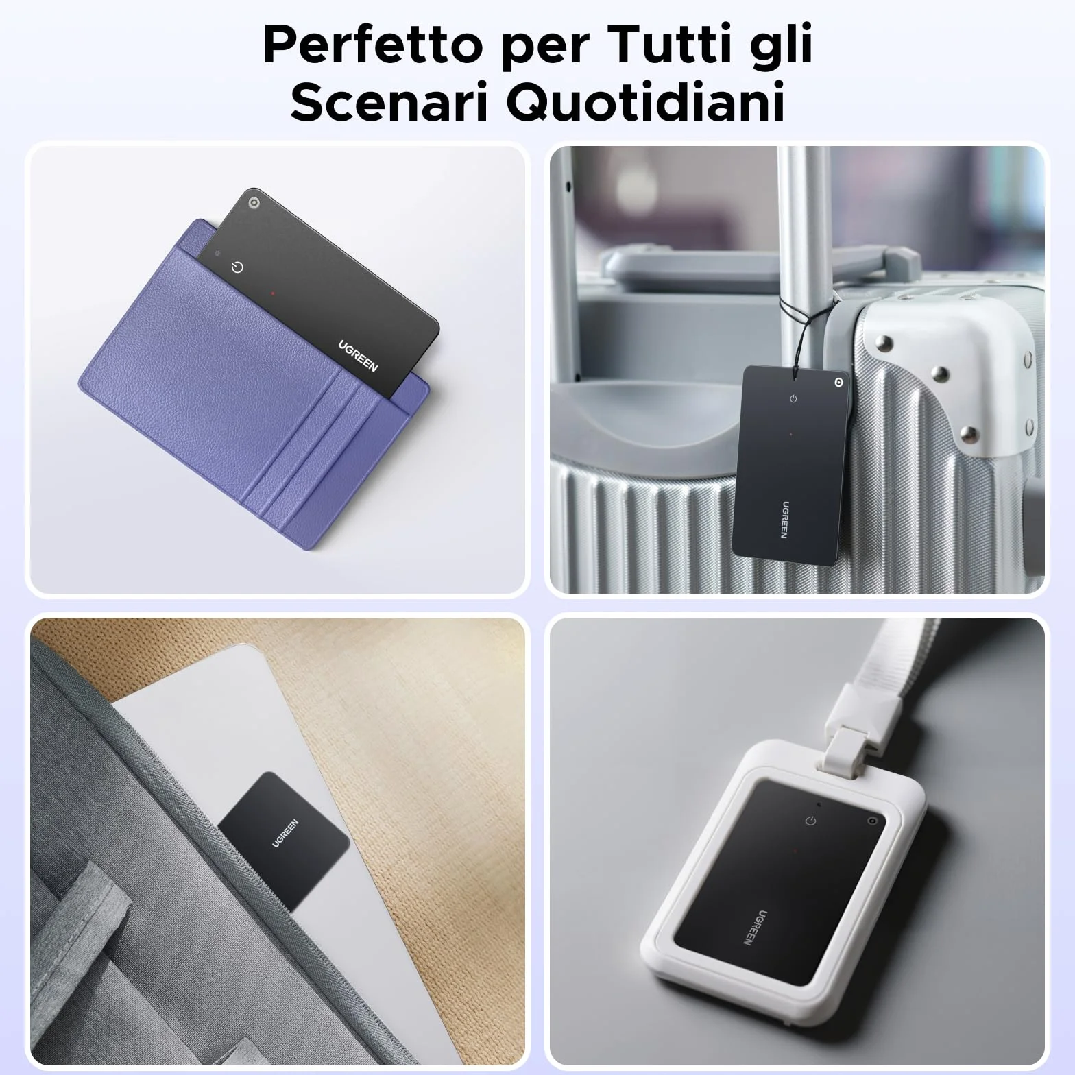 UGREEN Smart Finder Tag Bluetooth Tracker Samsung Ultra Sottile 1,7 mm IP68 Impermeabile Compatibile SmartThings