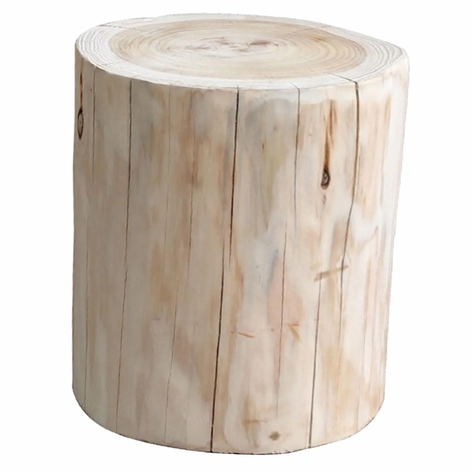 Mikikit Sgabello in Legno Massello Beige Multiuso senza Bave, Piccolo Sgabello Decorativo come Porta Candele o Espositore Artigianale