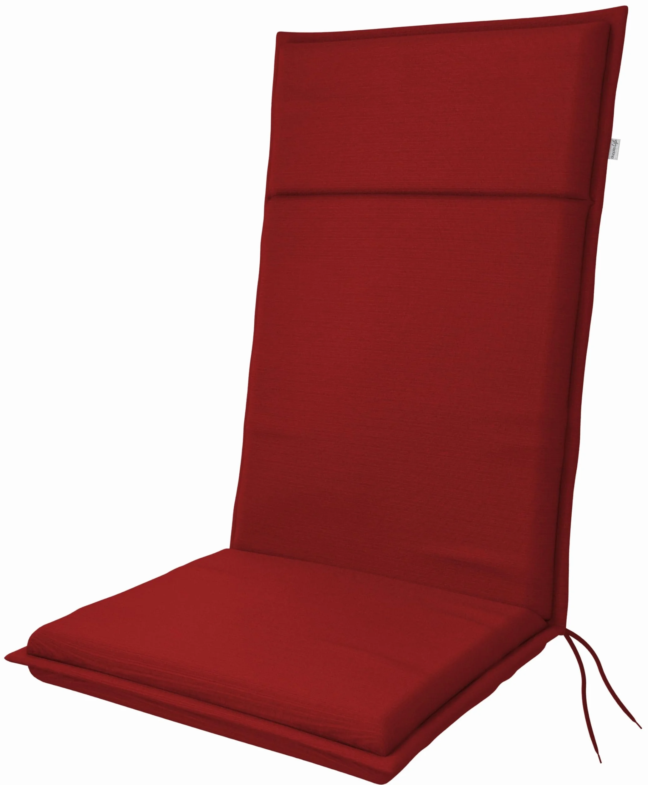 Doppler Cuscino per sedia a schienale alto Life 119x48x4 cm – da giardino con imbottitura da 4cm | per seduta per sedia alta con fascia di sostegno per i lacci | resistente ai raggi UV