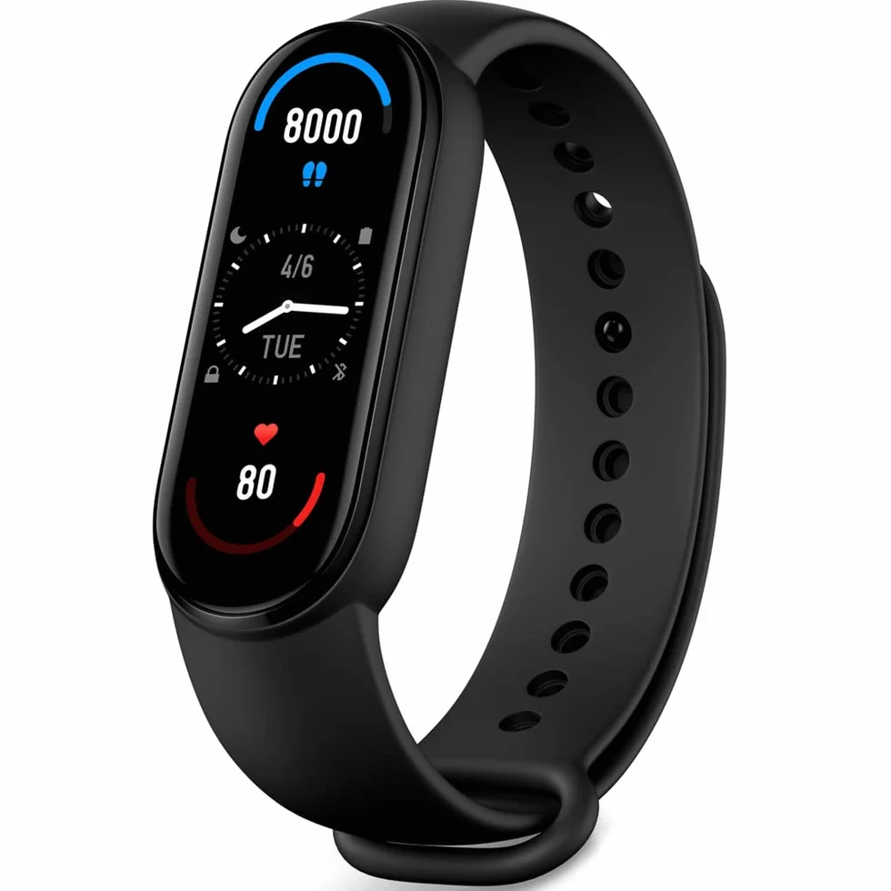 XIAOMI Mi Smart Band 6 Orologio Smart, Schermo AMOLED 1.56", Resistente all'Acqua 5 ATM, Batteria 125 mAh, Versione Italiana, Nero