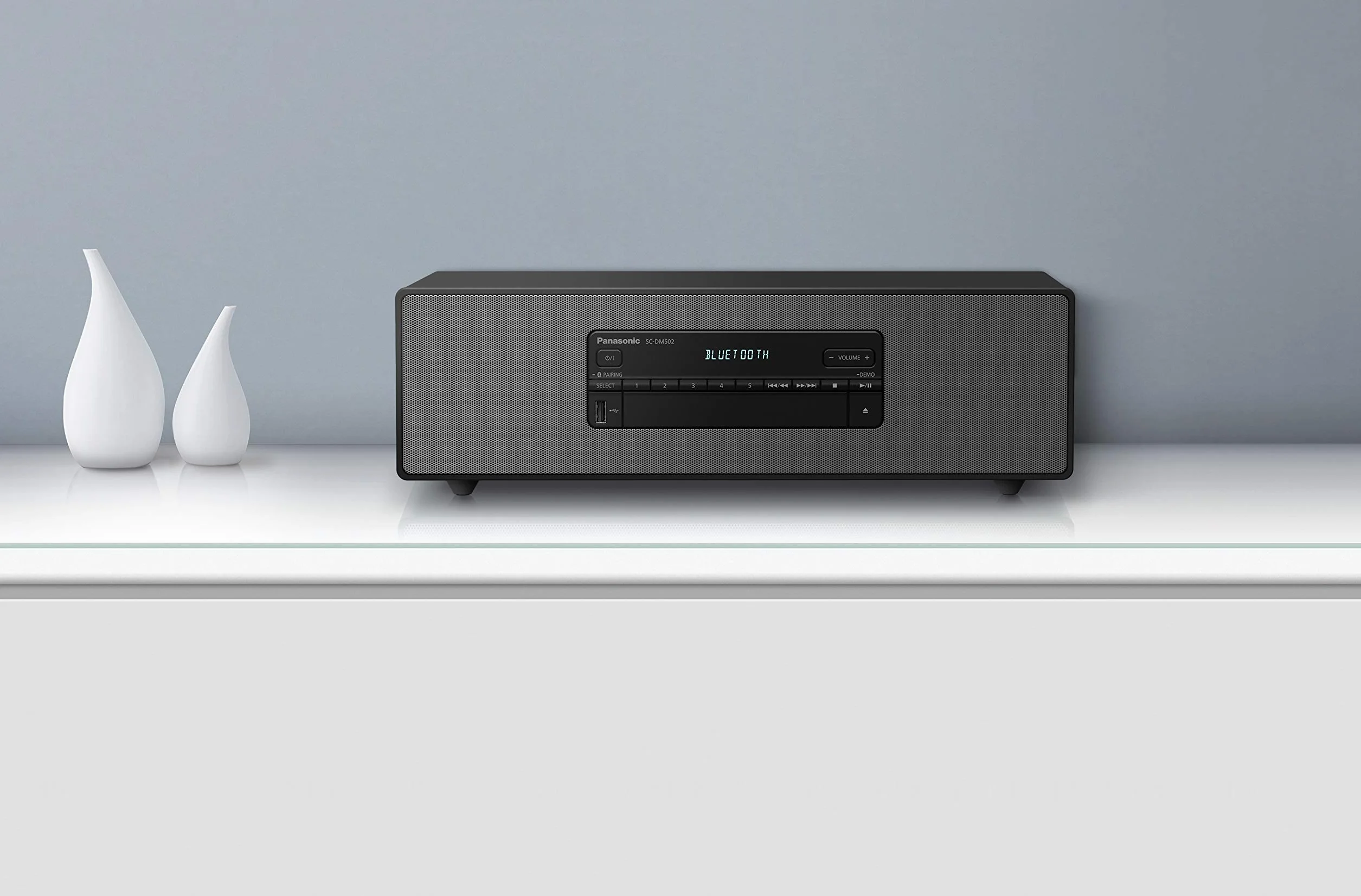 Panasonic SC-DM502E-K Sistema Micro Hi-Fi 40W Radio FM DAB/DAB+ Lettore CD USB Bluetooth Aux MP3 Legno Rame Nero