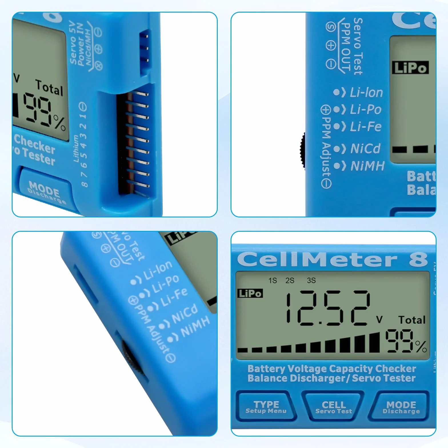 AYWHP Digital Battery Capacity Tester LCD Voltage Controller per LiPo LiFe Li-Ion NiCd NiMh