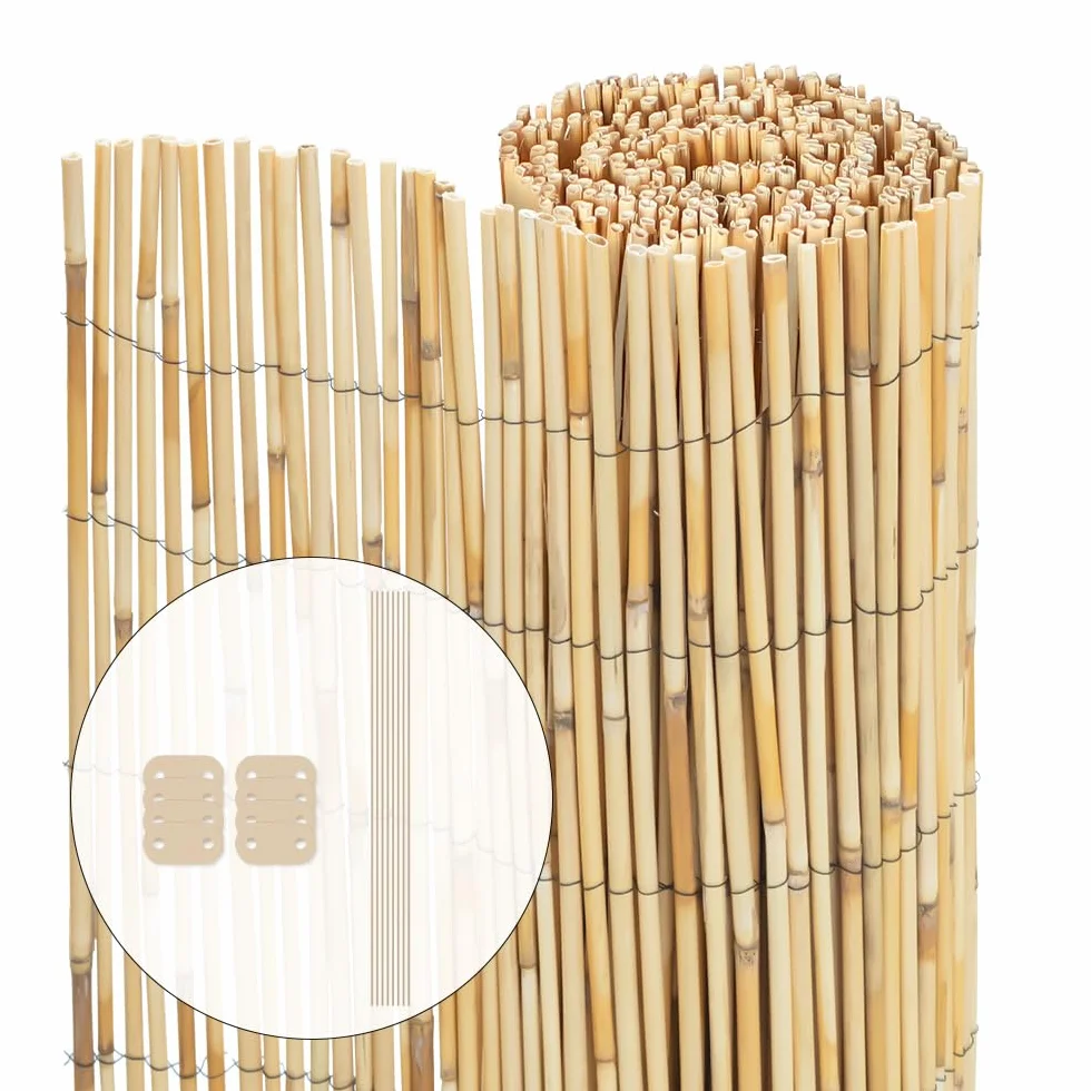 VOUNOT® Recinzione in Canna Naturale Reed Screening, Schermo per la Privacy del Patio, Rotoli Decorativi Frangivista Balcone Canniccio Arella Stuoia Cannette Ombra Recinzione Esterno 100x300cm