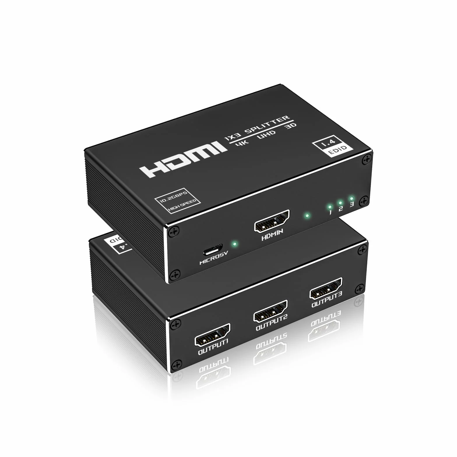 HDMI Splitter 1 in 3 out 4K sdoppiatore HDMI per 3 monitor HDCP 3D UHD 1080P compatibile con Laptop PC DVD HDTV console di gioco