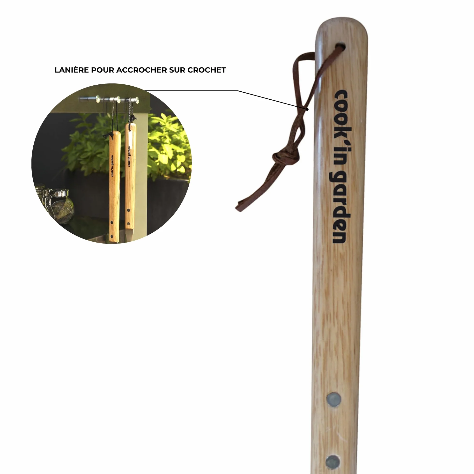 Cook’in Garden - Forchetta Essentiel in Inox con Manico in Legno FSC® 100%, utensile Resistente per Barbecue e plancha, Ideale per Cucina Esterna, Accessorio Durevole per Giardino e terrazza