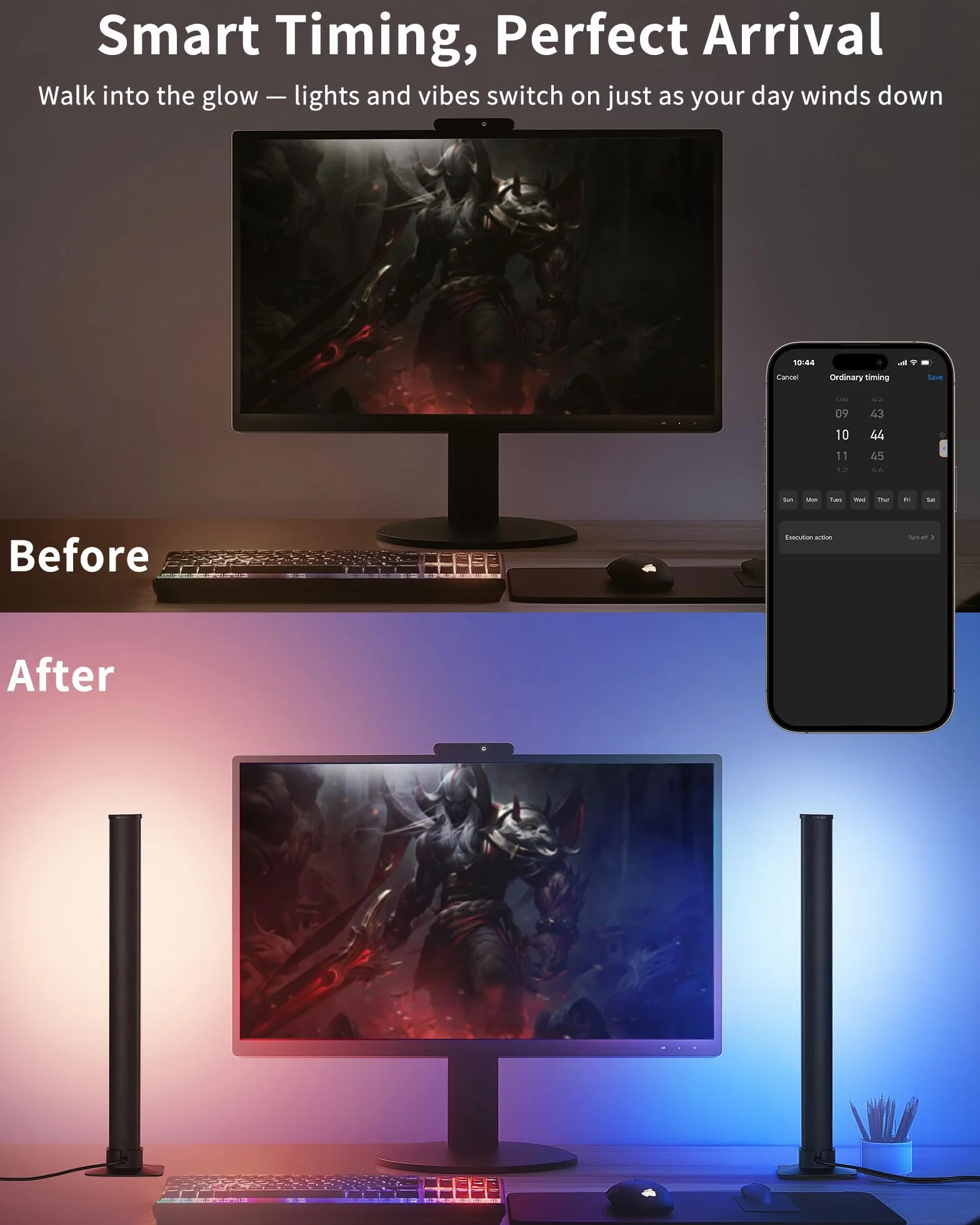 VYBE Desk Smart Barre Luce LED RGB 25cm per TV Gaming, Sincronizzazione Schermo, App Control