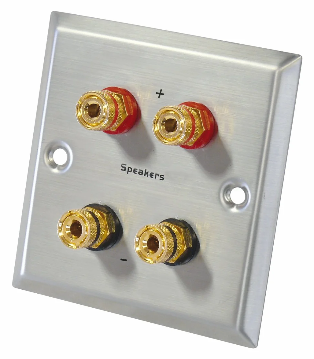 Dynavox LS-Presa per parete in acciaio 4 prese banana