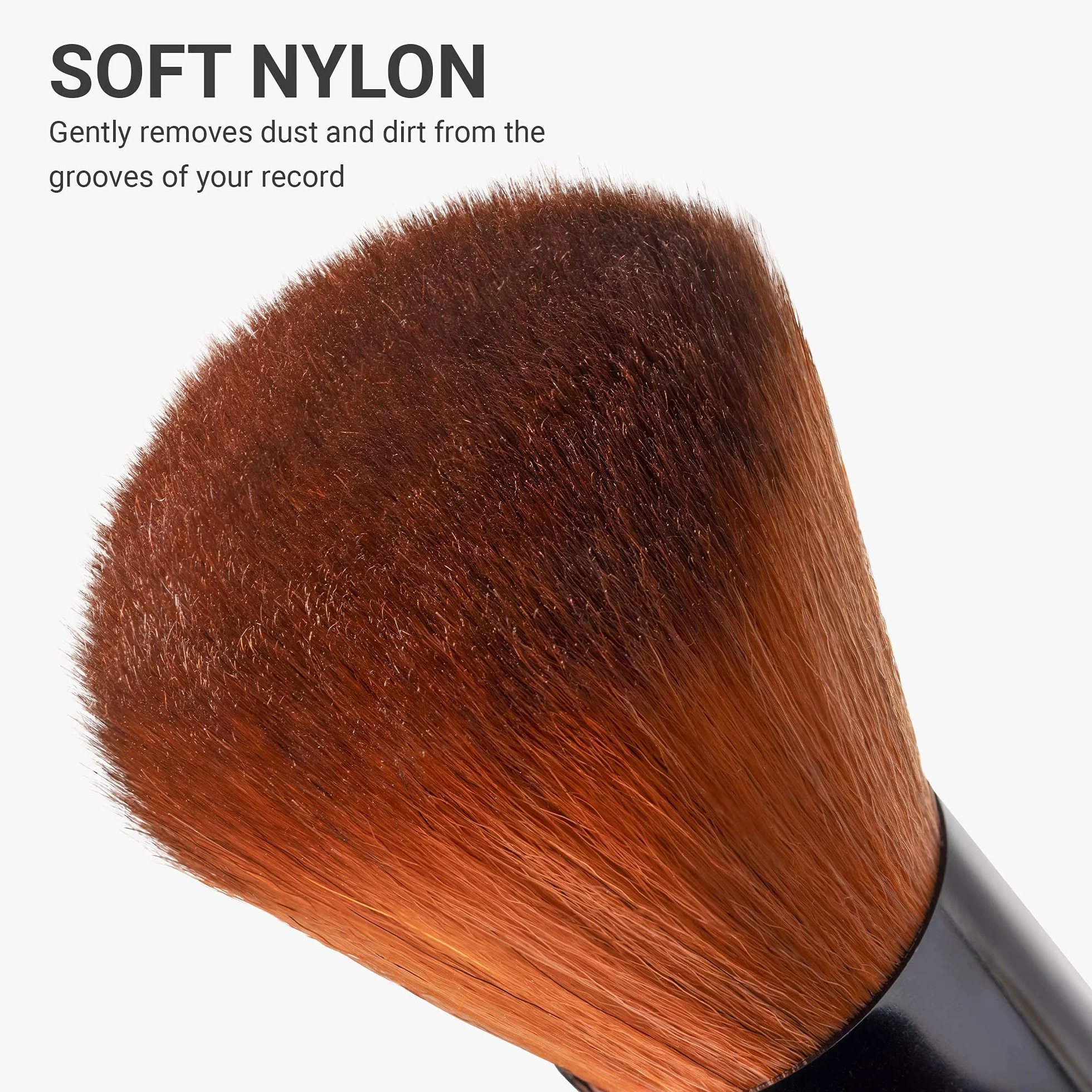 kwmobile Pennello Giradischi Pulisci Vinile Antipolvere Setole Nylon Brush Pulizia Disco LP EP Accessori