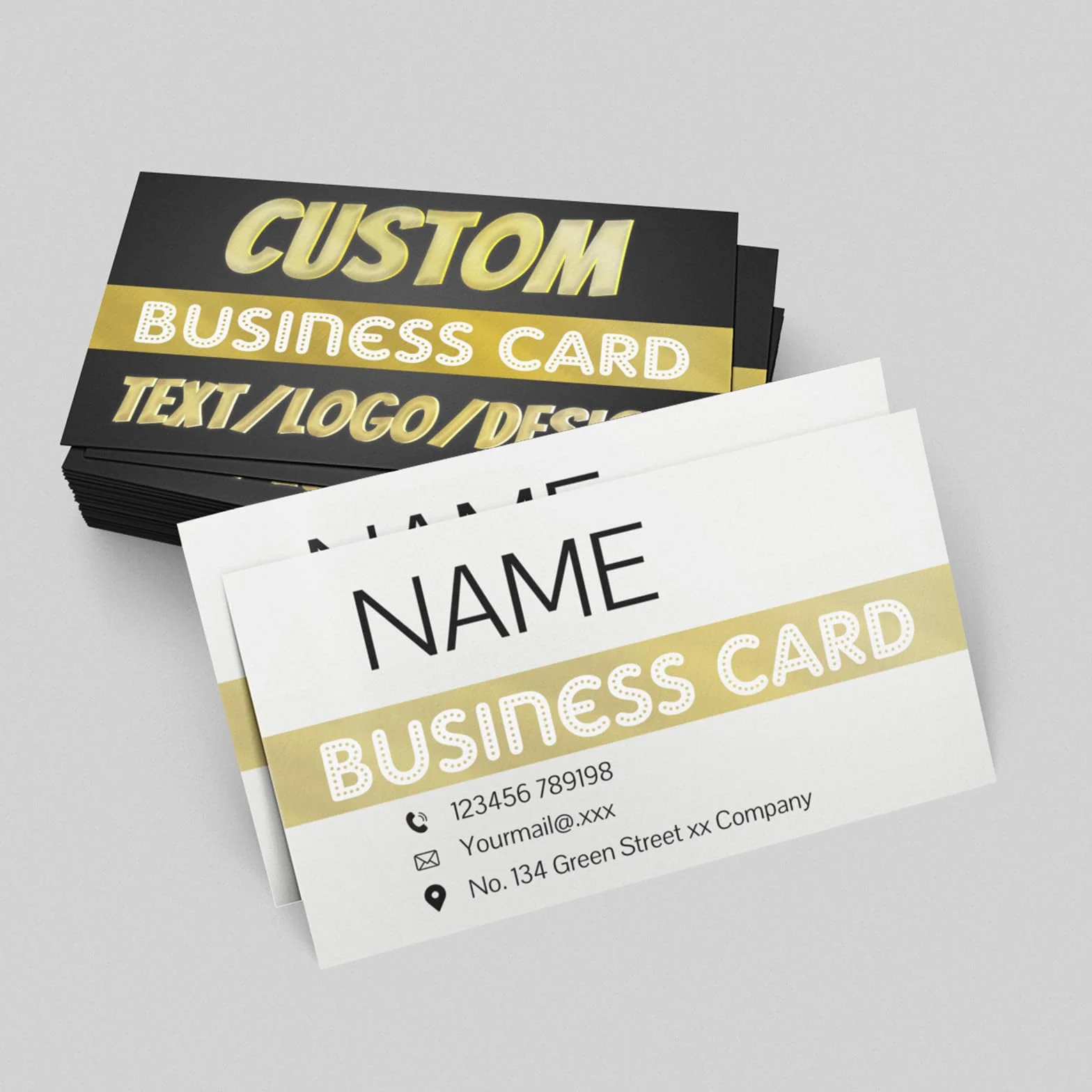 Biglietti Da Visita Personalizzati 90x54mm Fronte Retro Impermeabile Stampa Logo Testo Foto