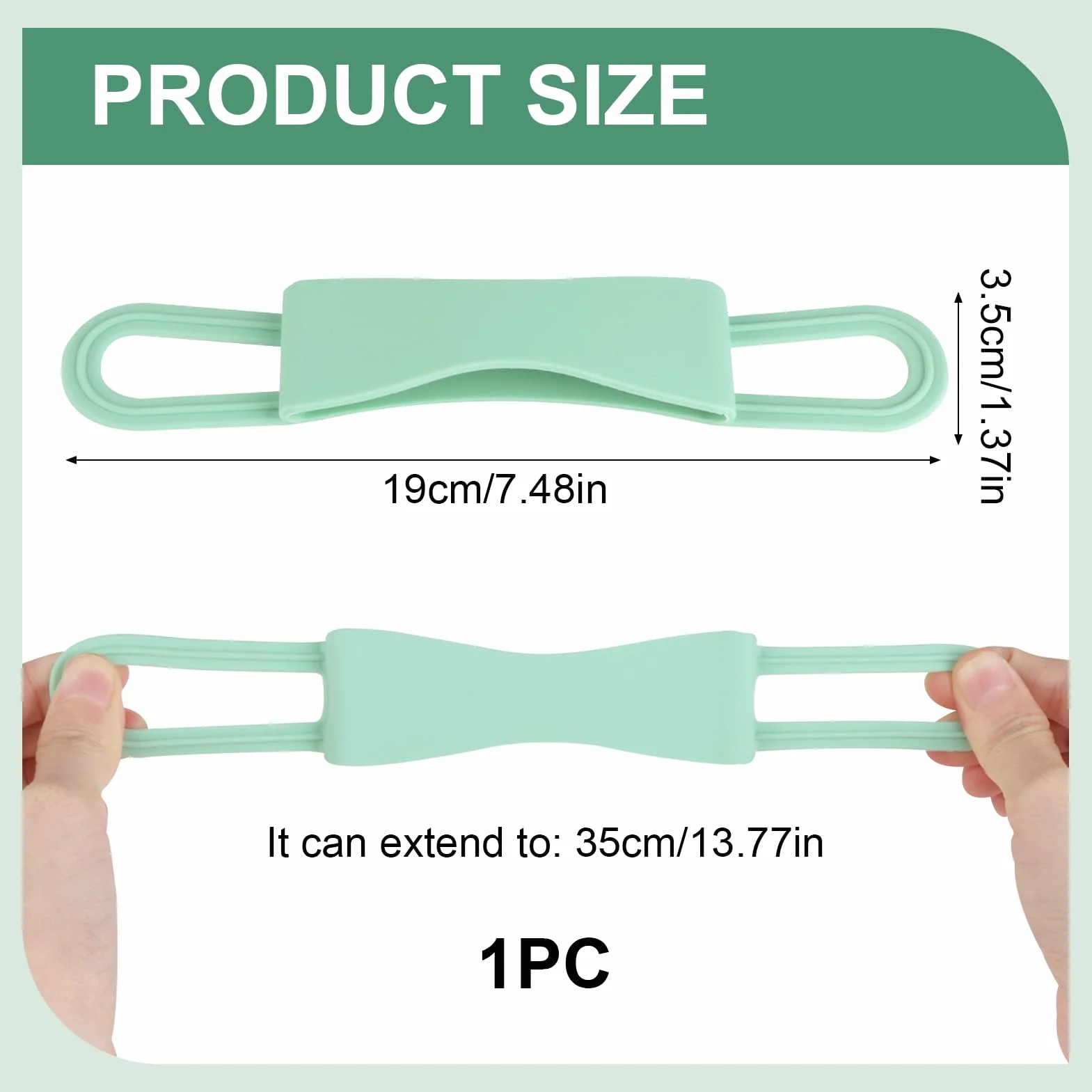 Ergonomic Silicone Hand Strap Holder for Tablet & E-Reader, Compatible with Kindle 4.7"-8", Matcha Green