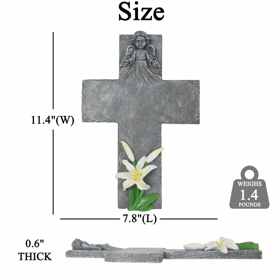 Croce commemorativa con pietre tombali, marcatori commemorativi personalizzati per lapidi cimitero pietre incise con qualsiasi messaggio, regali commemorativi all'aperto per qualcuno perduto, altezza