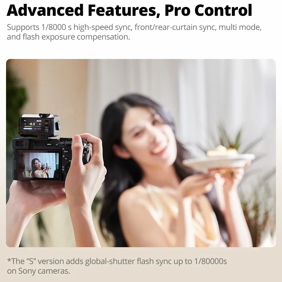 Godox iT30 Pro F Mini Flash per Fotocamera Fuji TTL HSS 1/8000s 2.4G Wireless X System 7.1 cm Touch Screen 900 mAh Litio Nero