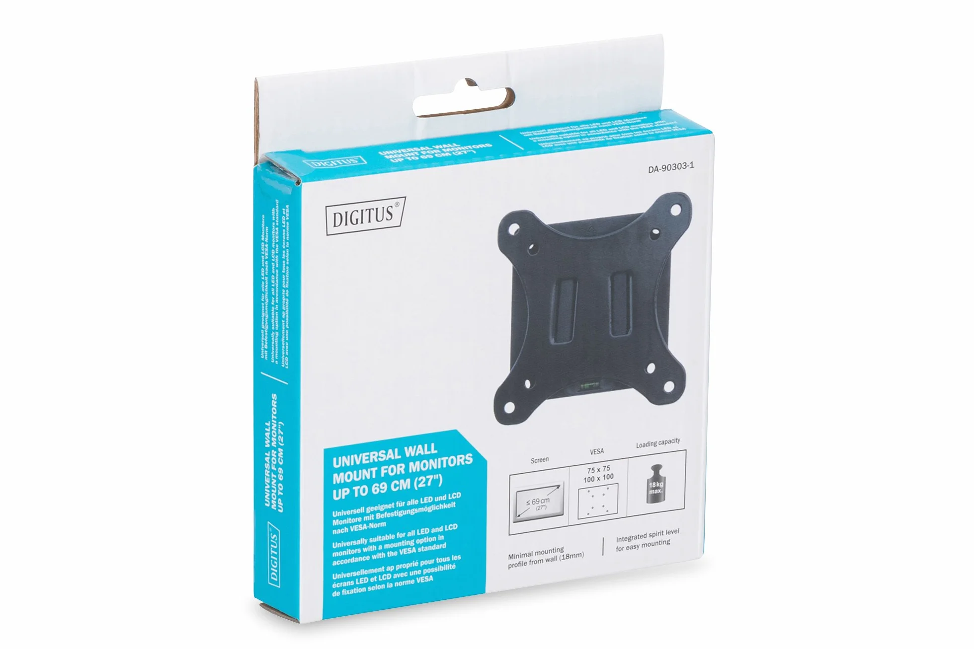 DIGITUS supporto a parete per monitor LCD/LED 32" VESA 75x75 100x100 18 kg