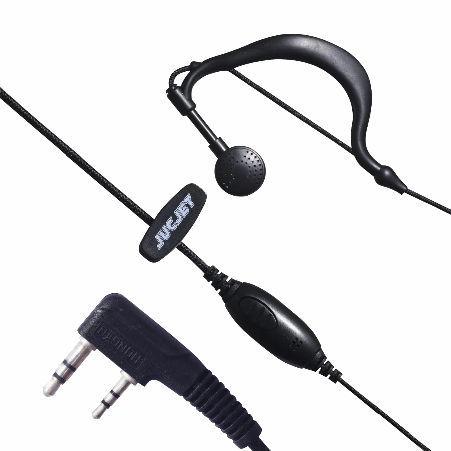 Radio Oreillett 2 Pin Compatible Acoustic Tube Security Bodyguard Écouteurs PTT Mic BF-88E BF-888S UV-5R UV-5RE 2 voie 5 pièces