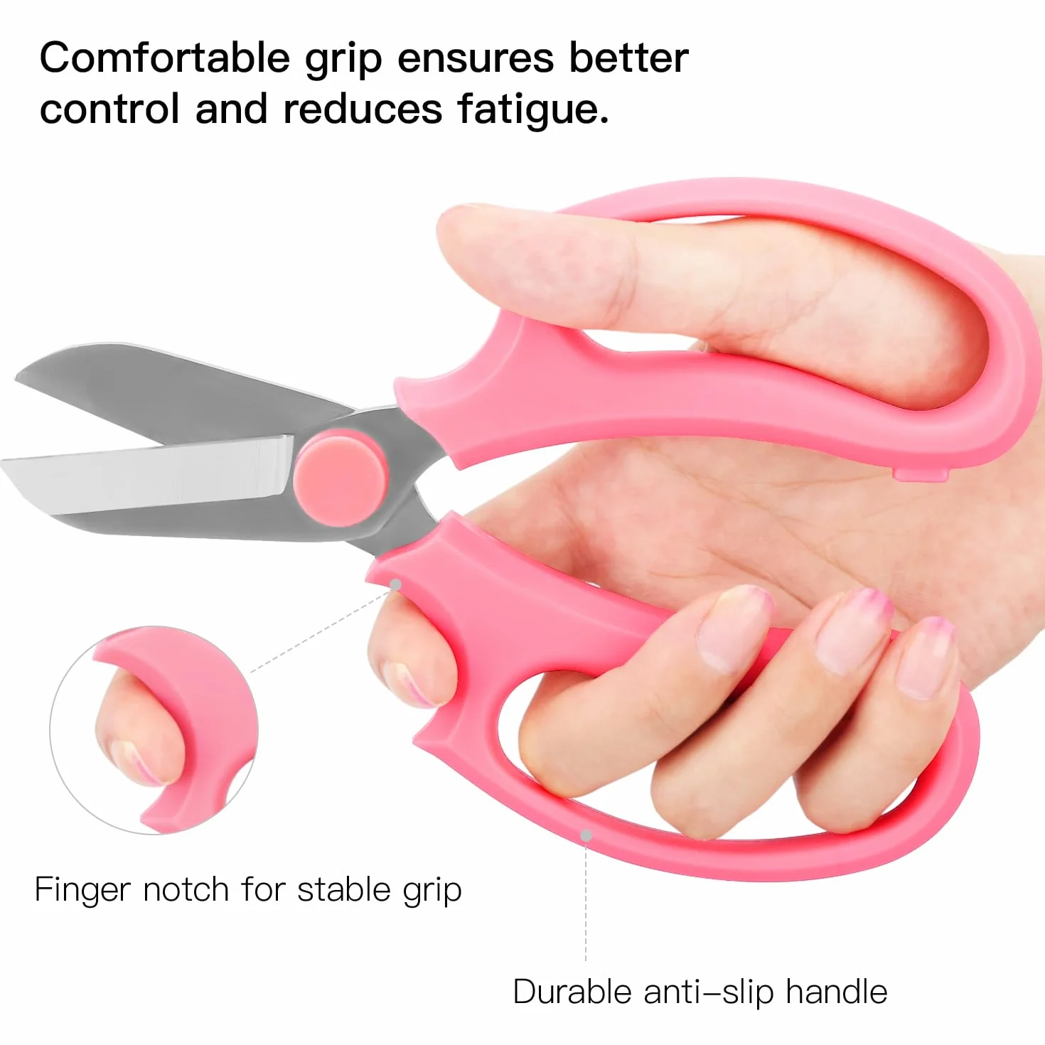 Cesoie Potatura da Giardino con Lame in Acciaio, Forbici Professionali - Rosa