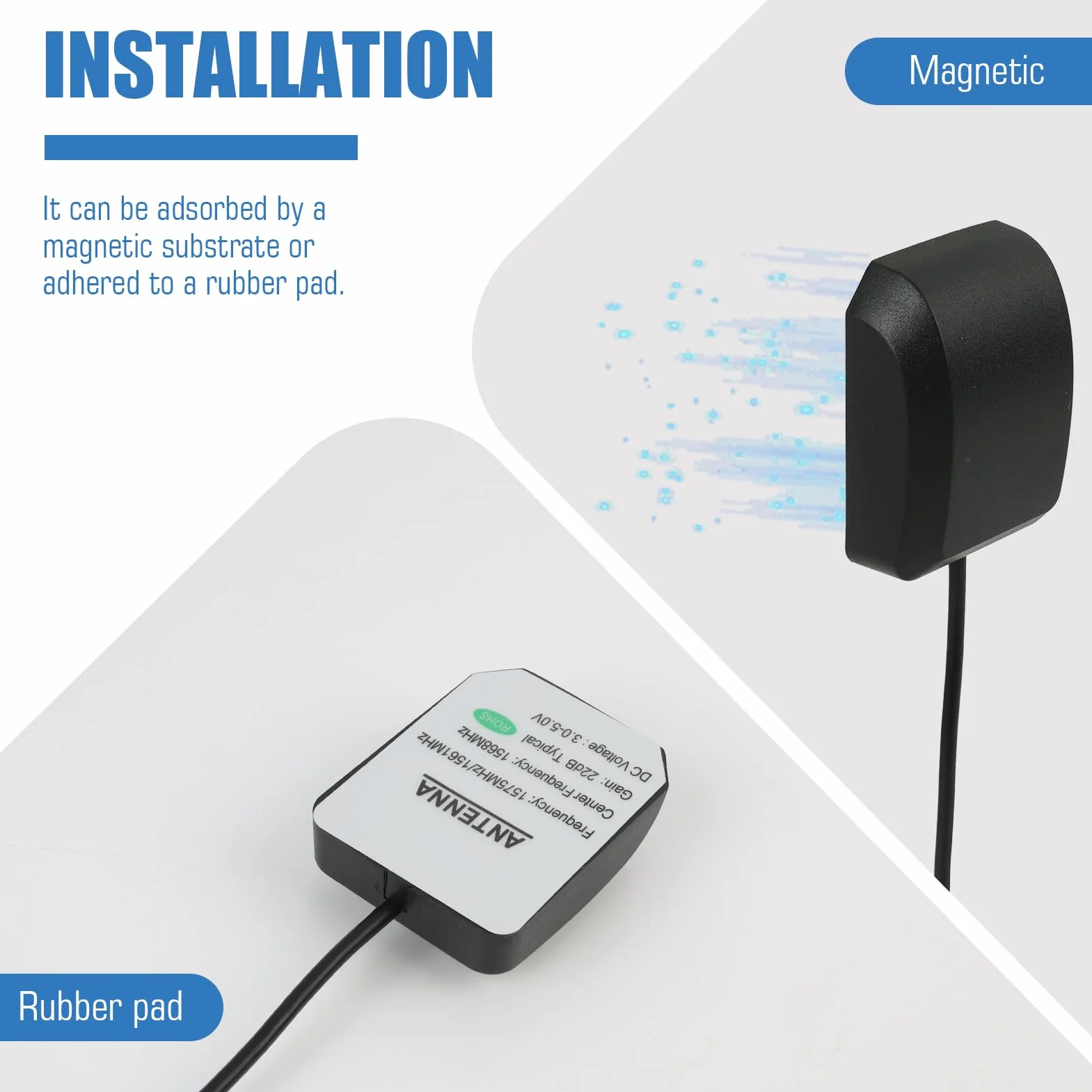 Antenna GPS Attiva per Auto con Connettore Fakra C, Impermeabile, Cavo 3m