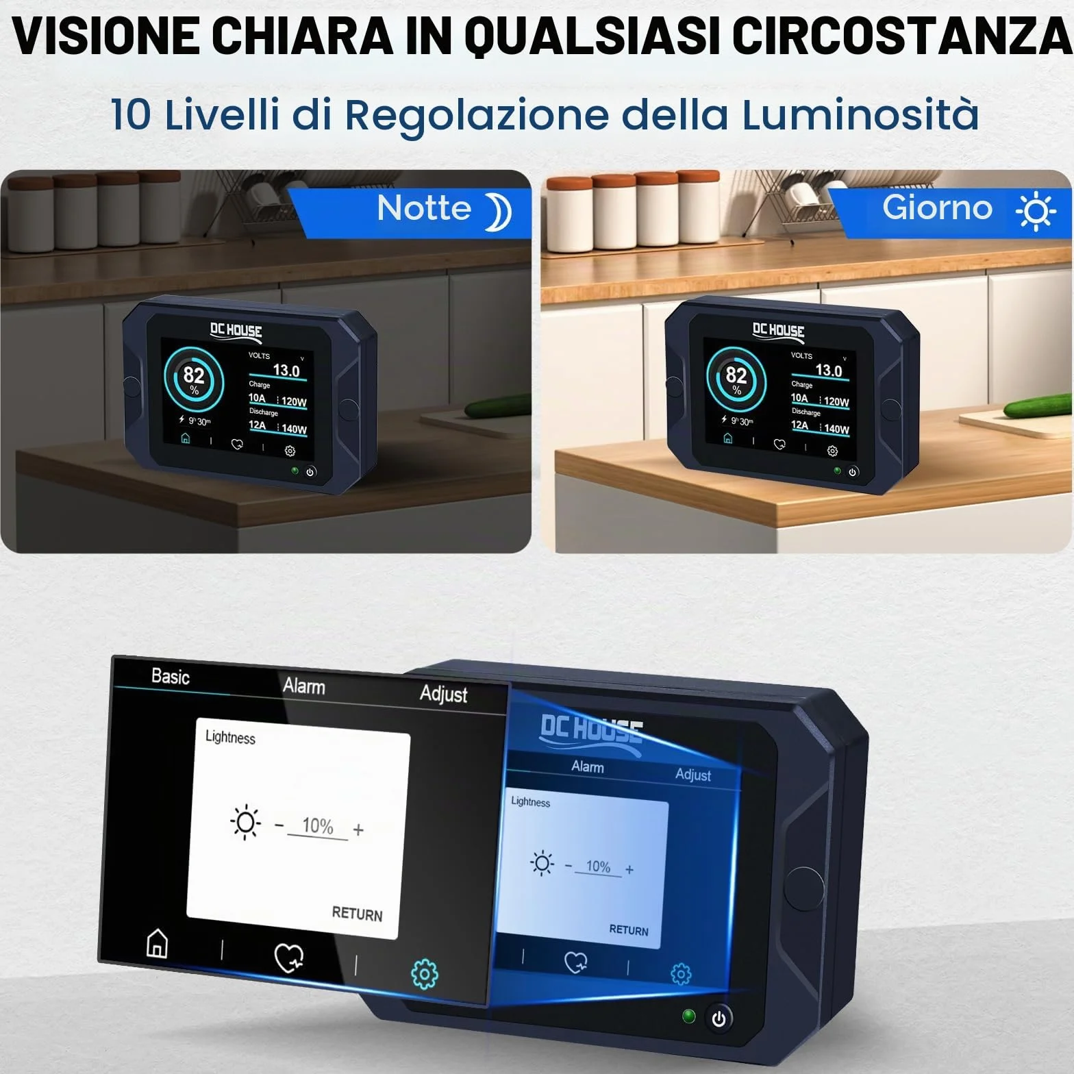 DCHOUSE Monitor di Scarica di Carica 0-90V 300A Tester Capacità Batteria Tensione Corrente Li-ion LiFePO4 AGM Gel