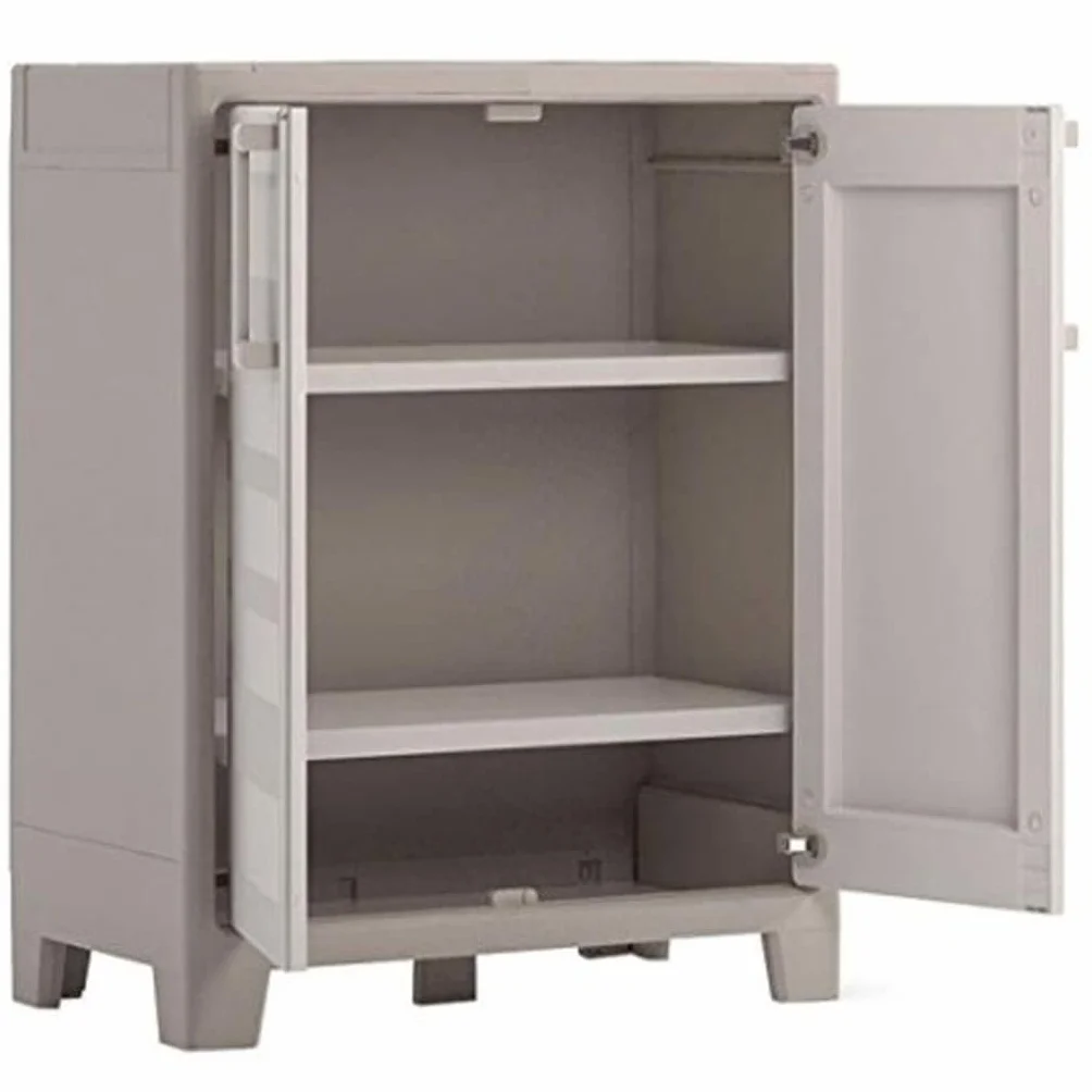 Keter Gulliver Basso XL Armadio 2 Ripiani 80x44x100 cm Sabbia Beige