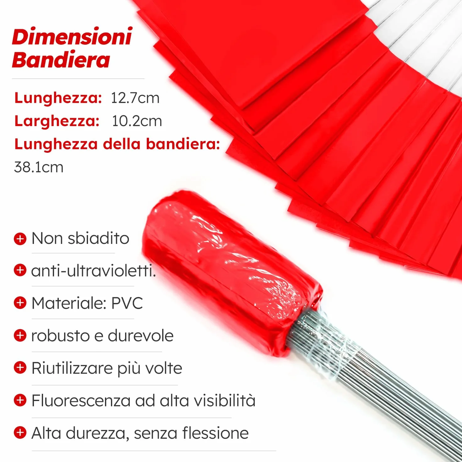 Zozen 100 pacchetti bandiera rossa 38x10x13 cm paesaggistica irrigazione