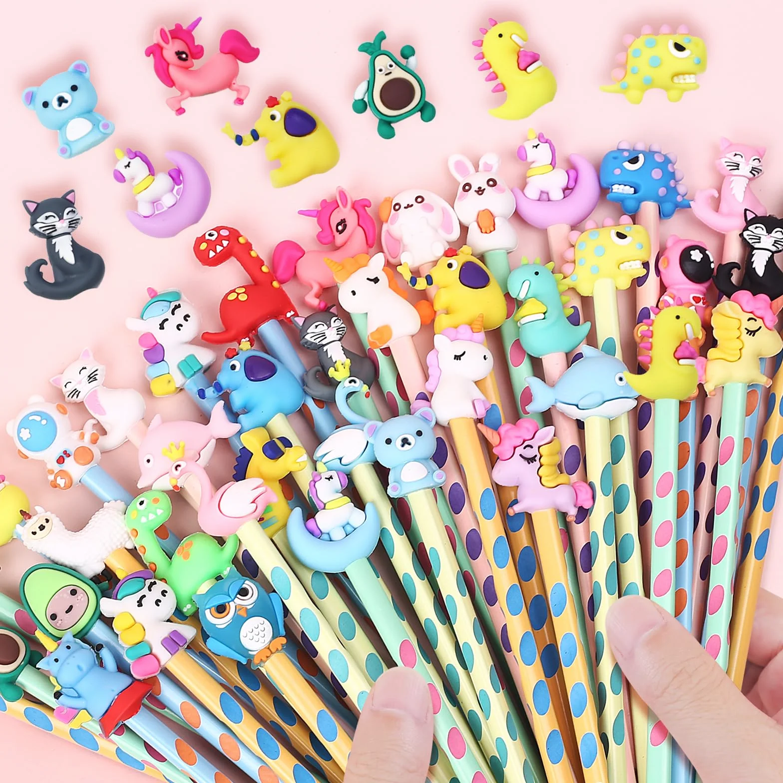 32 Pezzi Matite Colorate con Topper Animali Gadget Compleanno Bambini