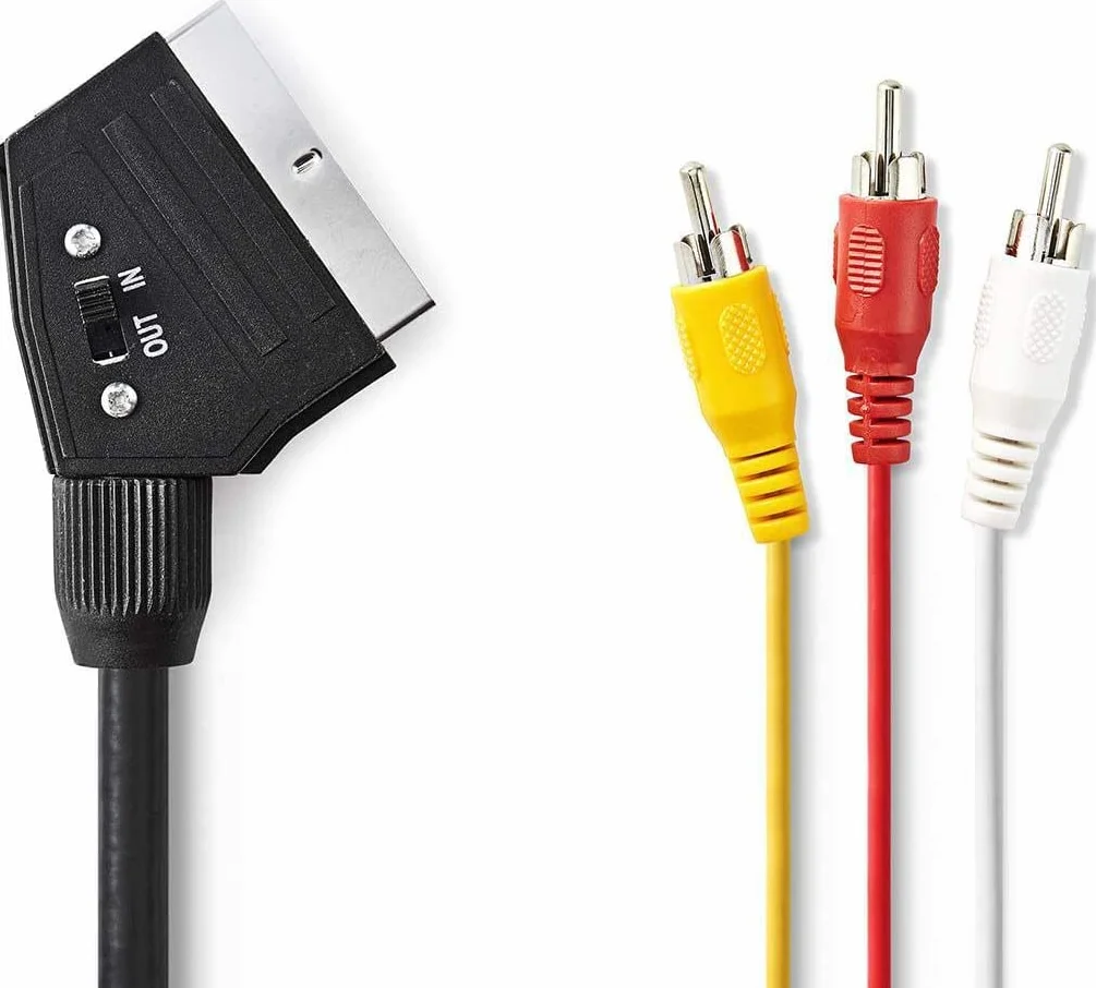 Cavo SCART AV commutabile Adattatore convertitore Euro Connettore 2 metri