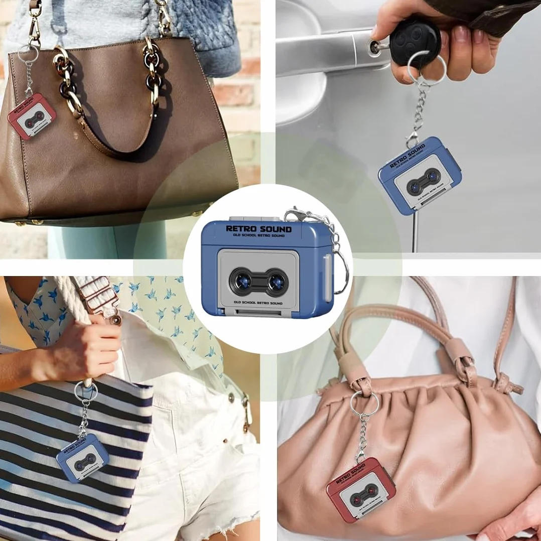 Mini Retro Recorder Tape Keychain Creative Cassette Player Con 3 canzoni Portable
