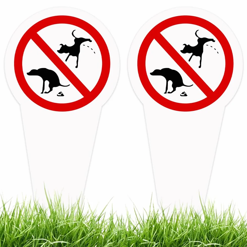 2 Pezzi Cartello No Cacca e Pipì per Cani, 30 x 15 cm, Cartelli di Divieto di Pipi per Cani, Cartello Divieto di Cacca cani per Prato Parco Giardini,Protezione UV Resistente Alle Intemperie,PVC