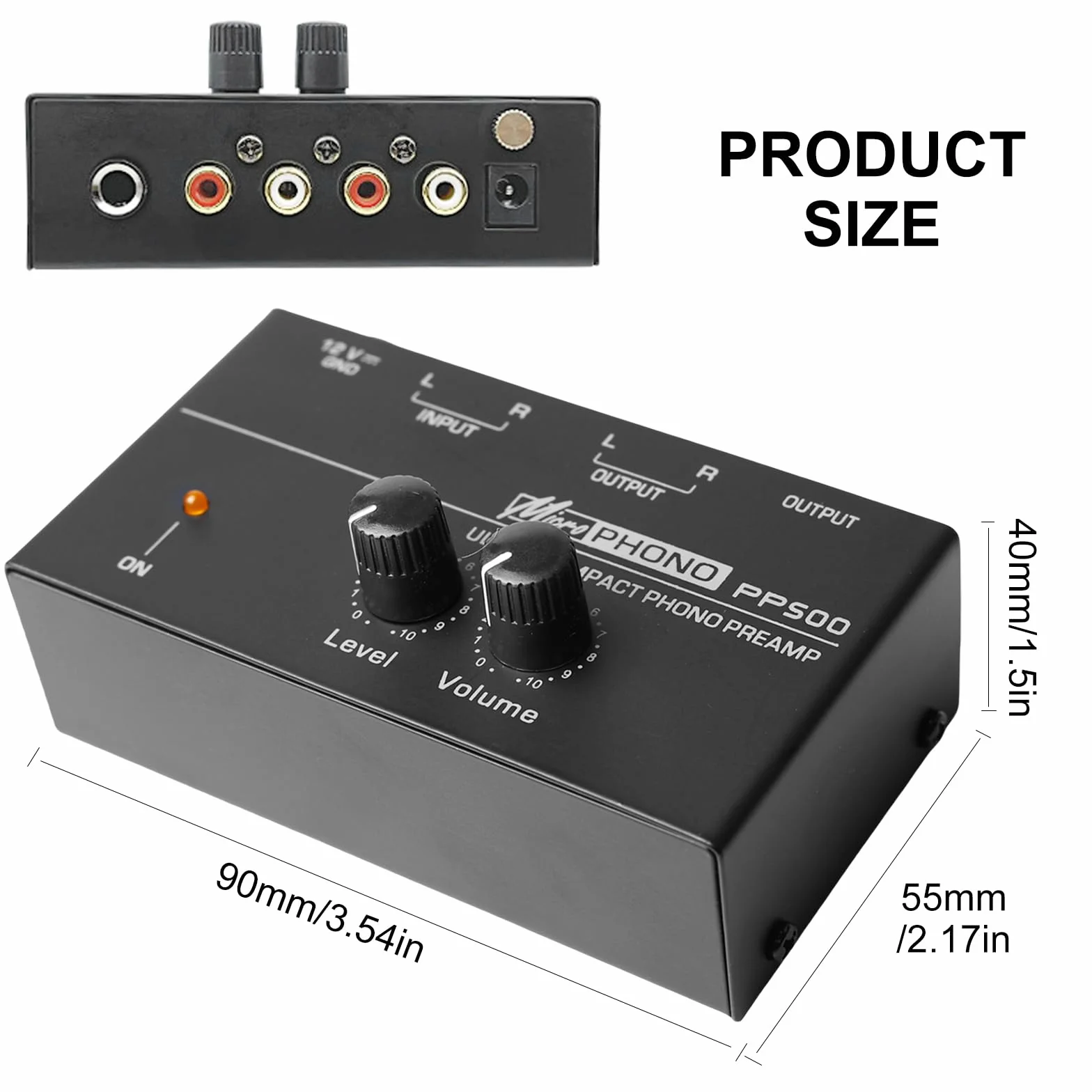 Sporgo Giradischi Phono Preamplificatore MM RCA Ingresso Uscita Stereo Amplificatore