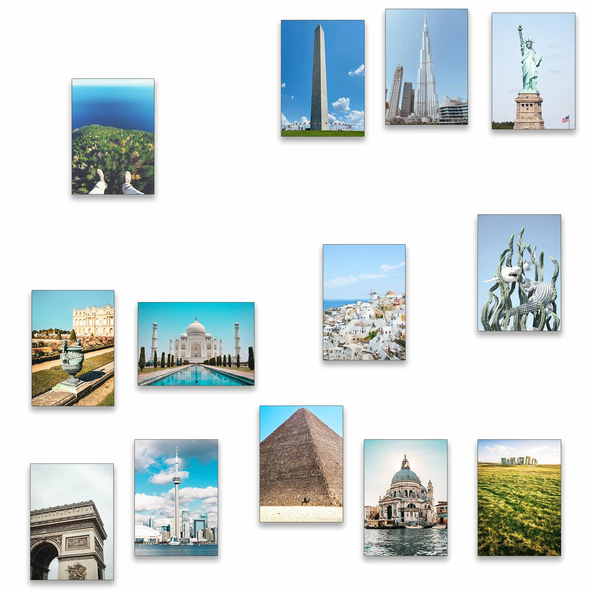 Cartoline Postcrossing – Luoghi Famosi & Punto di Riferimento Iconico (64 Pezzi)